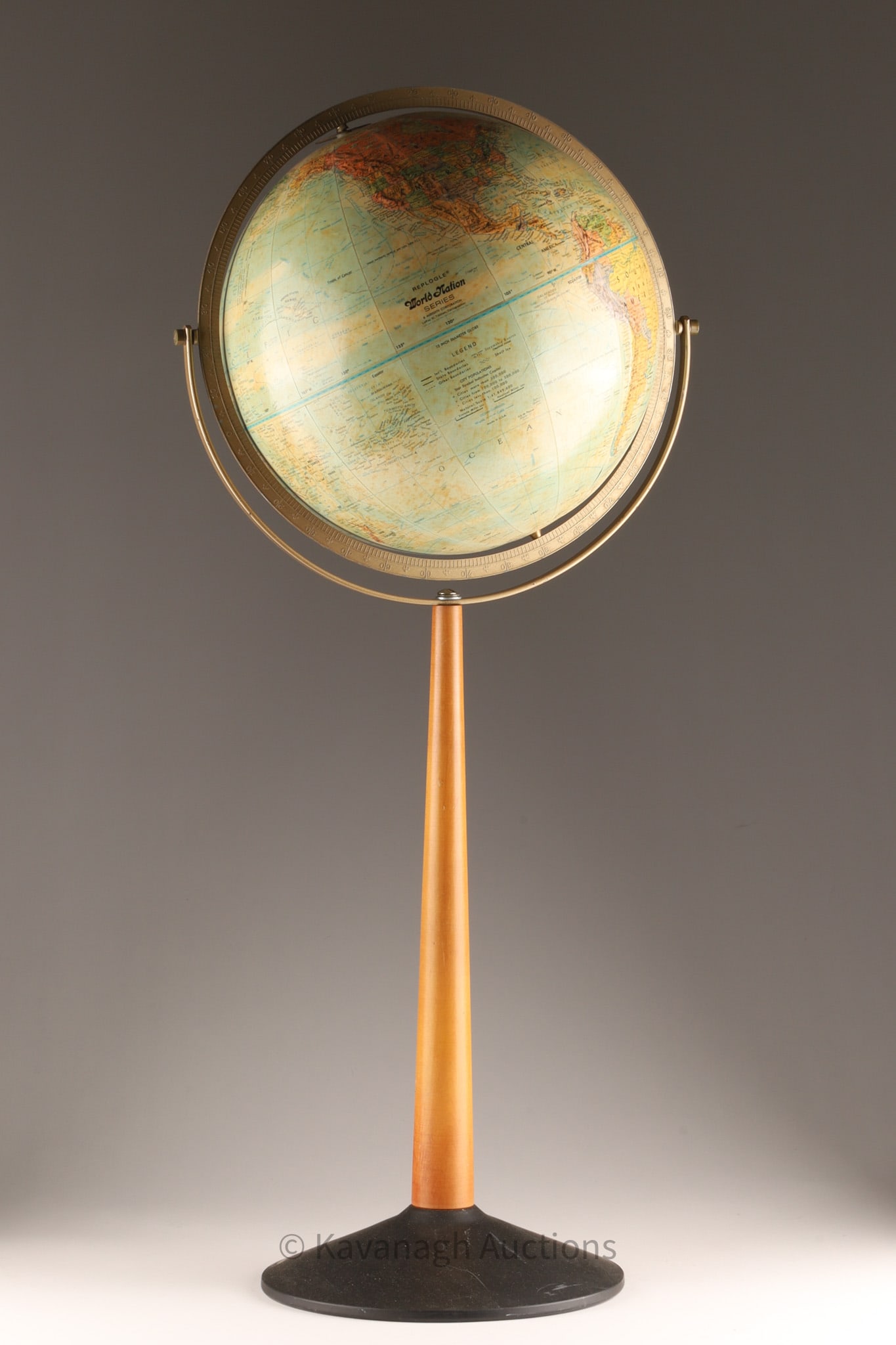 Mid Century Replogle Floor Terrestrial Globe, World Nation Series (1 of 7)