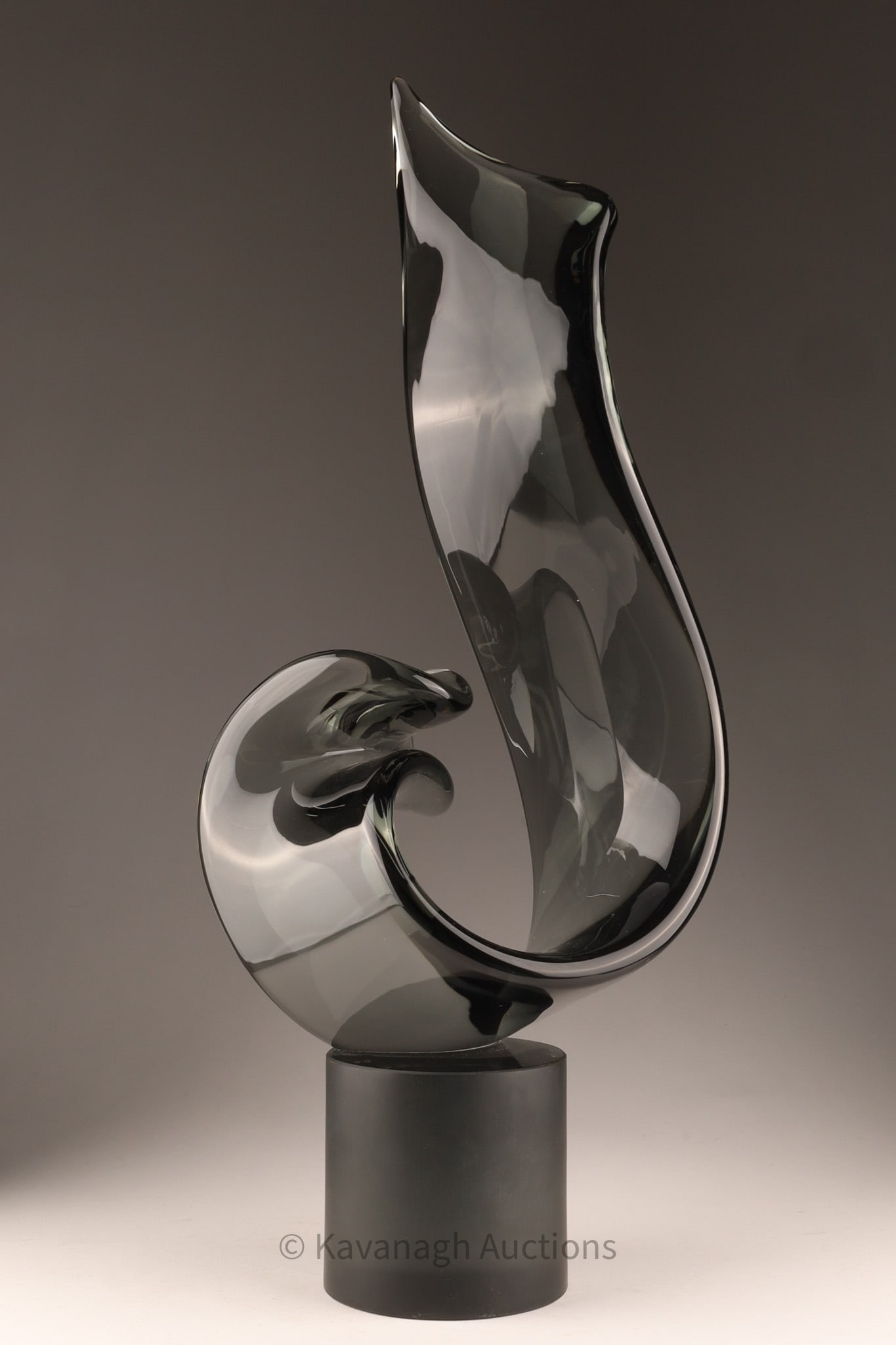 Modernist Elio Raffaeli Murano Smoke Glass Abstract Organic Sculpture (1 of 8)