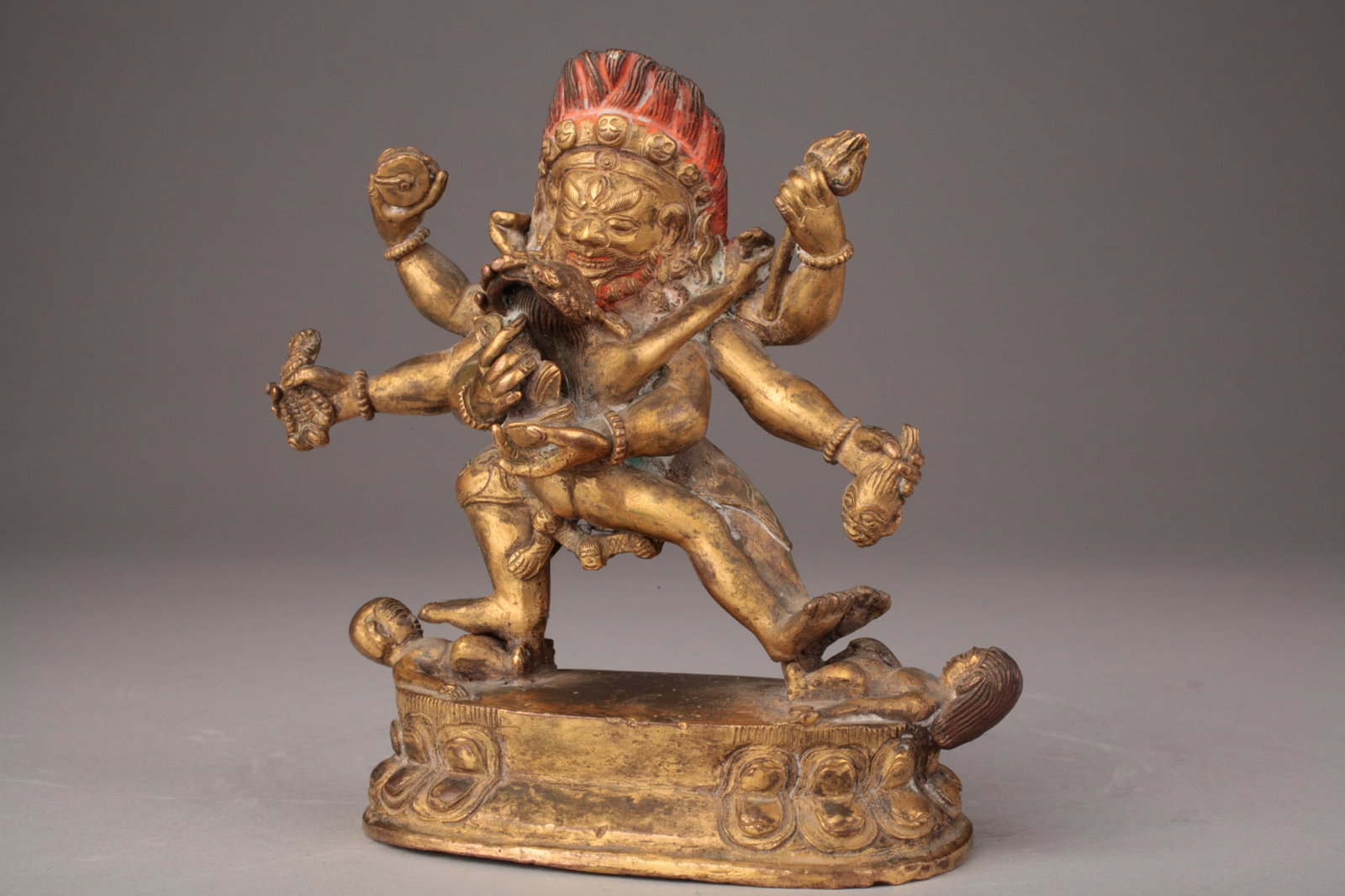 Antique Tibetan Gilt Bronze Wrathful Deity (1 of 11)