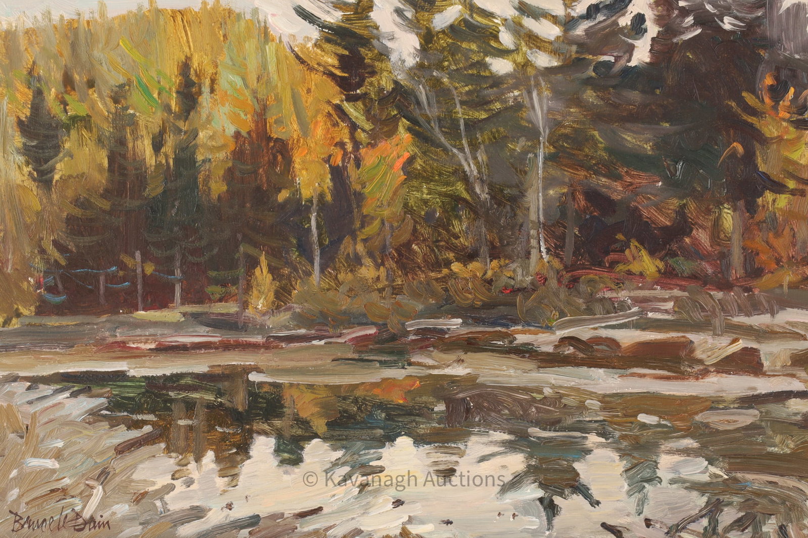 Bruce Le Dain (Canadian, 1928-2009) Shore Reflection, Metis Beach, Quebec, 1971 Oil on Board (1 of 6)