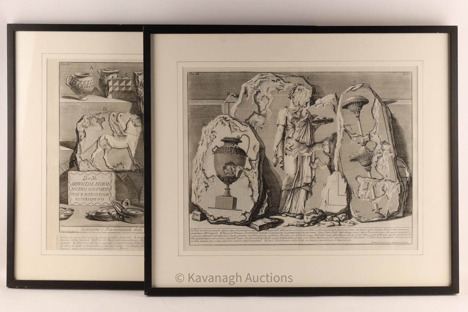Pair of Engravings Giovanni Battista Piranesi, Italian Architectural Views (1 of 10)