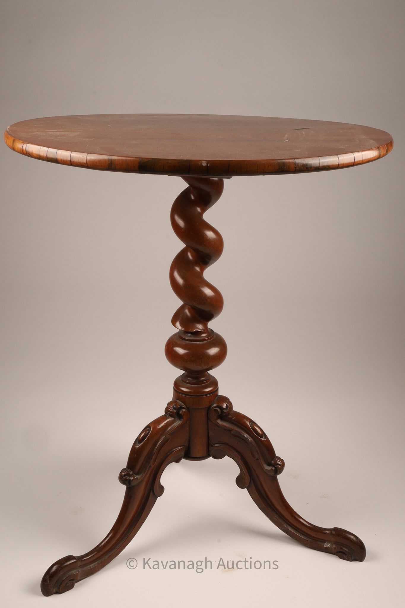 Antique Victorian English Barley Twist Tripod Table (1 of 6)