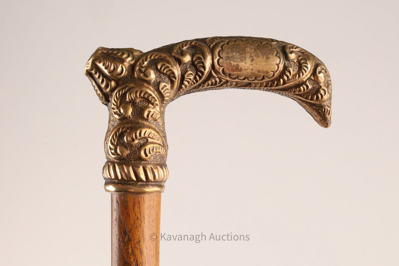 Antique Edwardian Cane with Gilt Metal Handle (1 of 4)