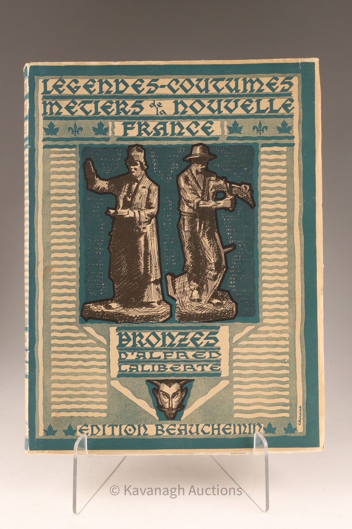 Alfred Laliberte (Canadian, 1878-1953) Legends-Customs Professions New France Bronzes Book: Légendes, coutumes, métiers de la Nouvelle-France, a book featuring the bronze sculptures of renowned Canadian artist Alfred Laliberté (1878-1953). Published by Librairie B