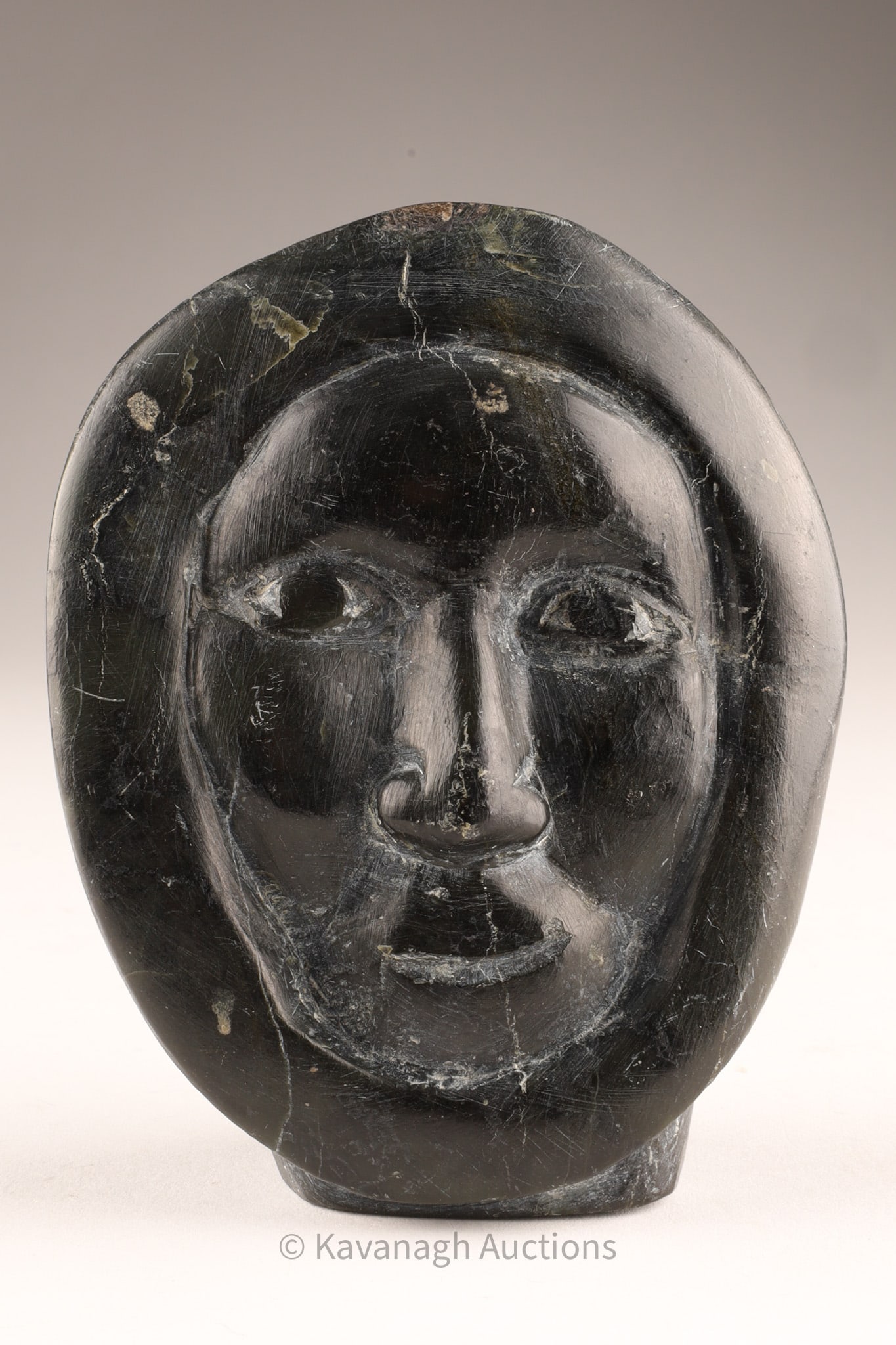 Matthewsie Shaqu, Attrib. (Inukjuak, Nunavik) — Inuit Soapstone Carved Head, ca. 1975 (1 of 6)