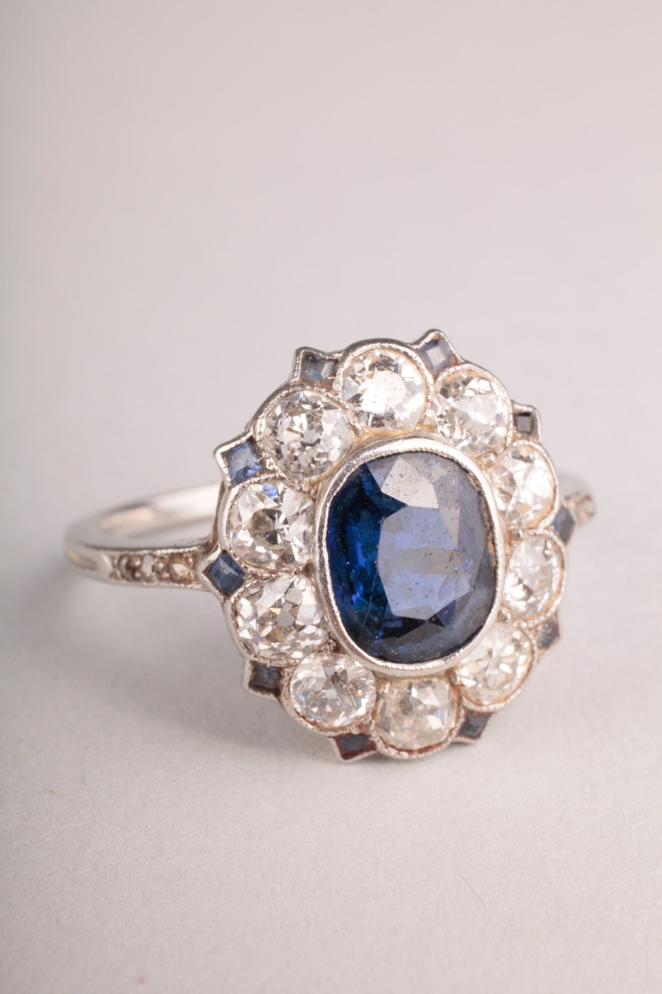 Antique Sapphire European Cut Diamond Ring (1 of 12)