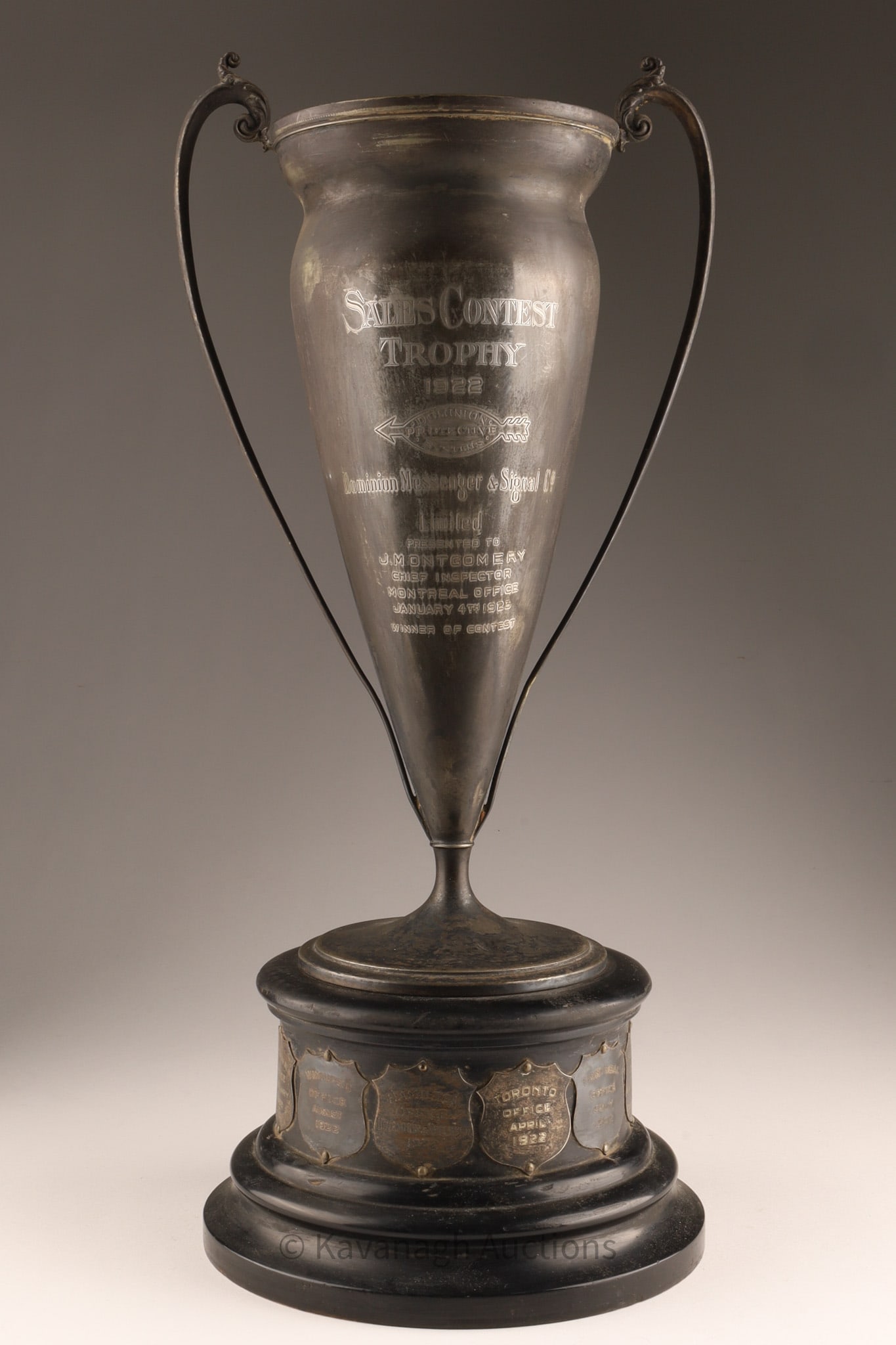 Large Antique Silverplate Presentation Cup Trophy, ca. 1922 (1 of 7)