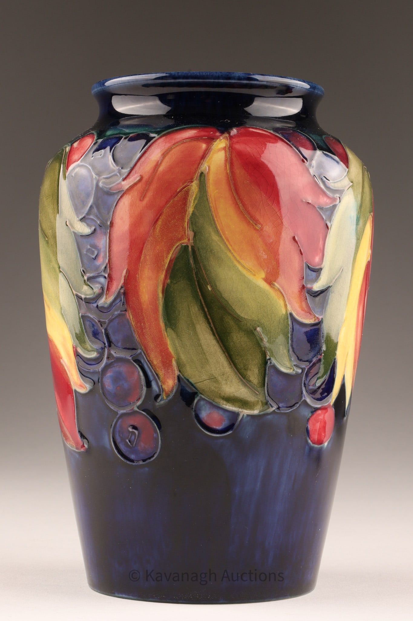 English Art Pottery William Moorcroft Leaf and Berry Vase (1 of 4)