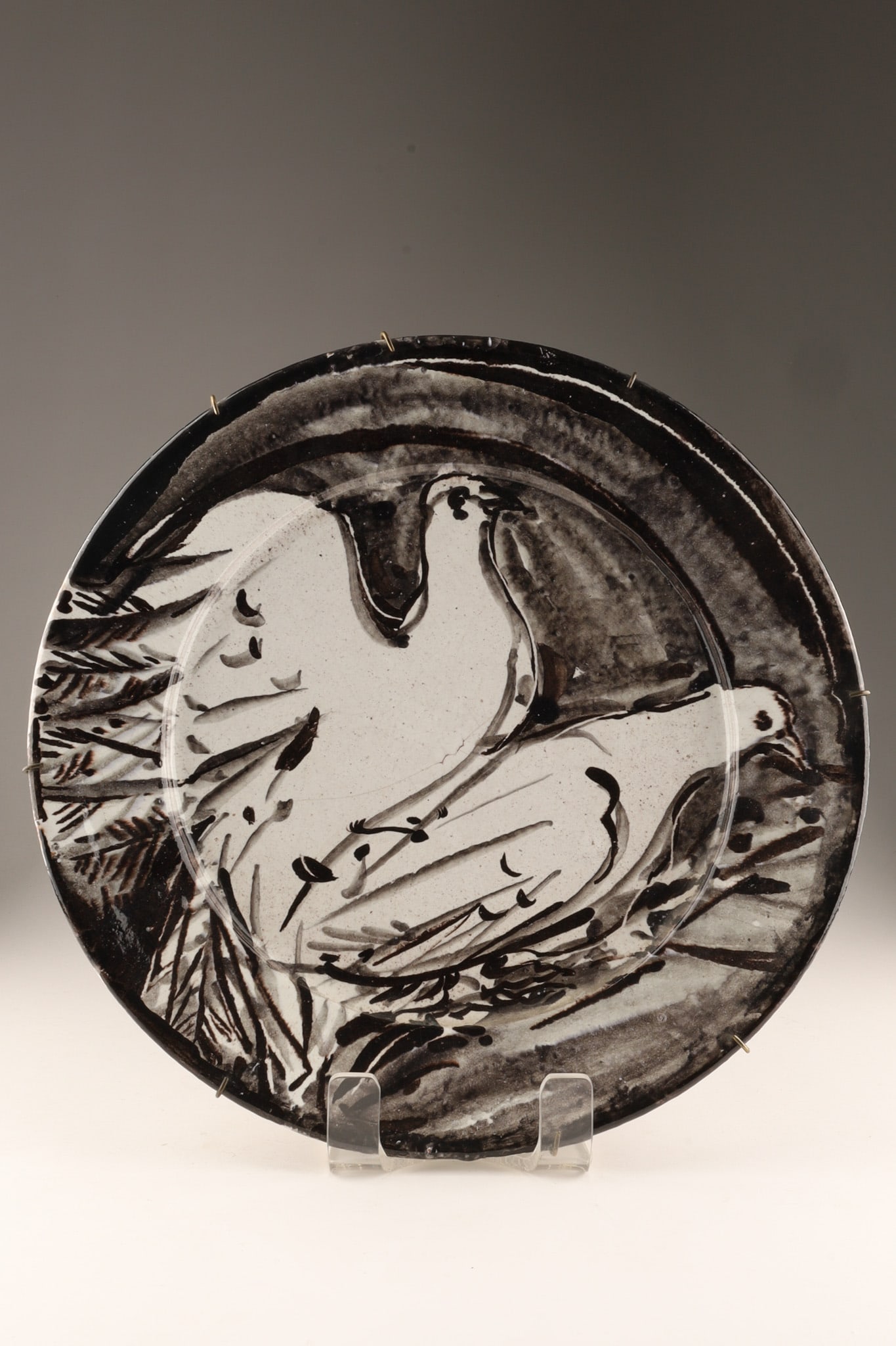 Patrick Swift (Ireland, 1927-1983) Mid Century Porches Charger Plate, Two Birds (1 of 7)