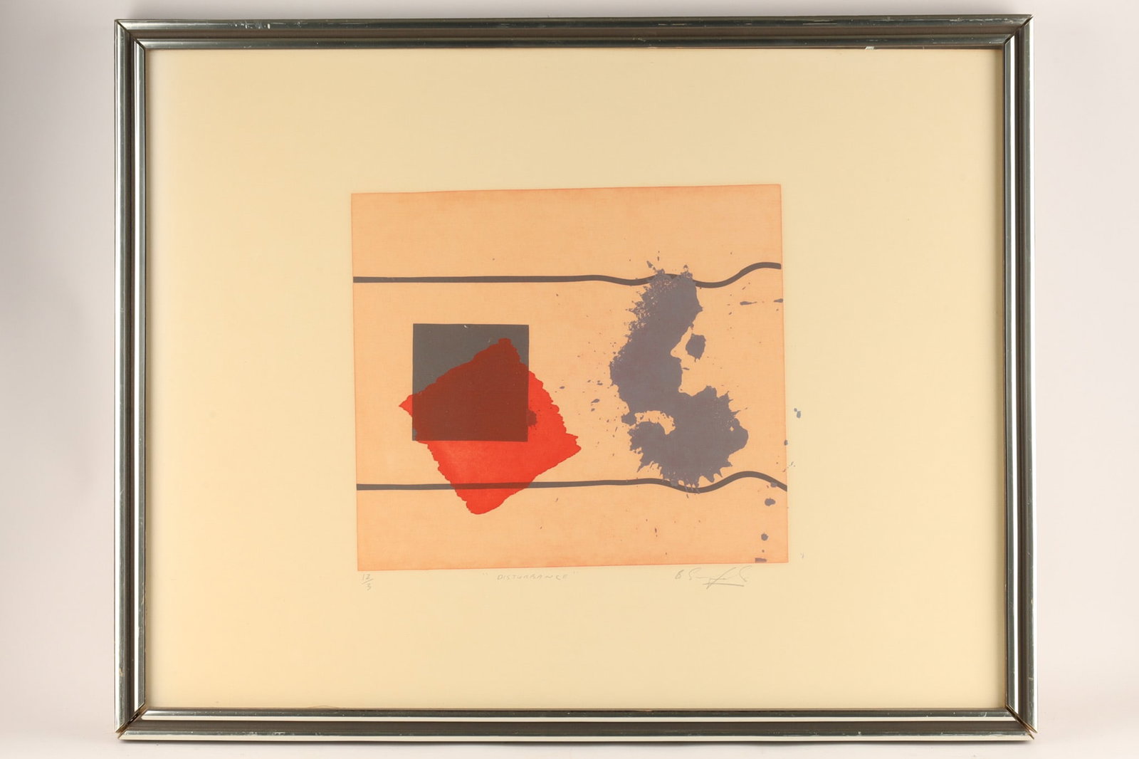 Signed Modern Abstract Coloured Lithograph Geometric Shapes, Disturbance (1 of 8)