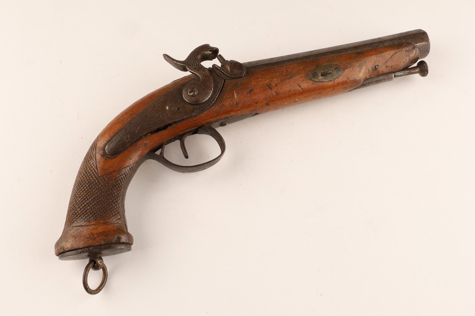 19th C Spanish Percussion Service Pistol with Octagonal Barrel (1 of 8)