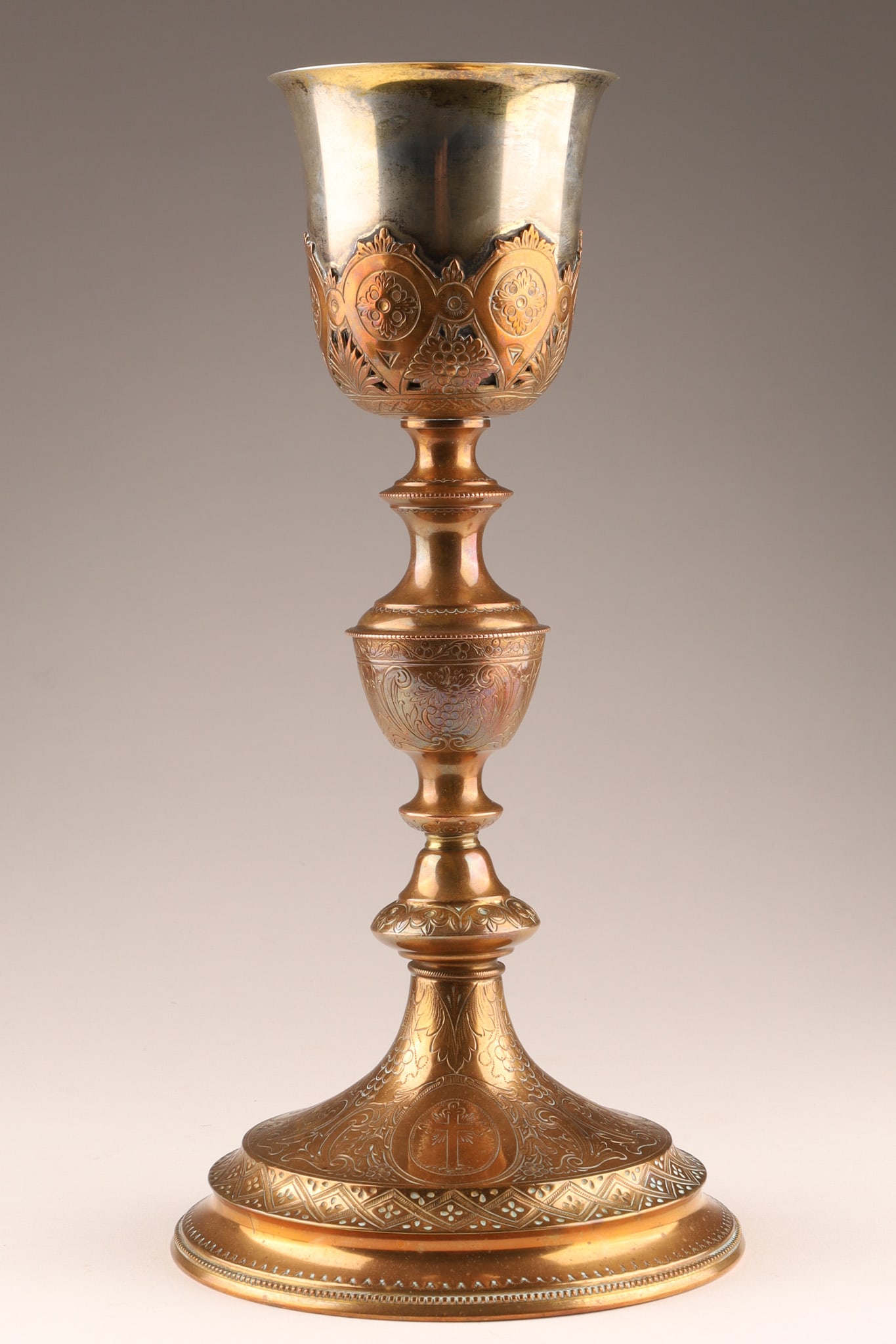 Antique French Silver Vermeil Liturgical Chalice, c. 19th C (1 of 9)