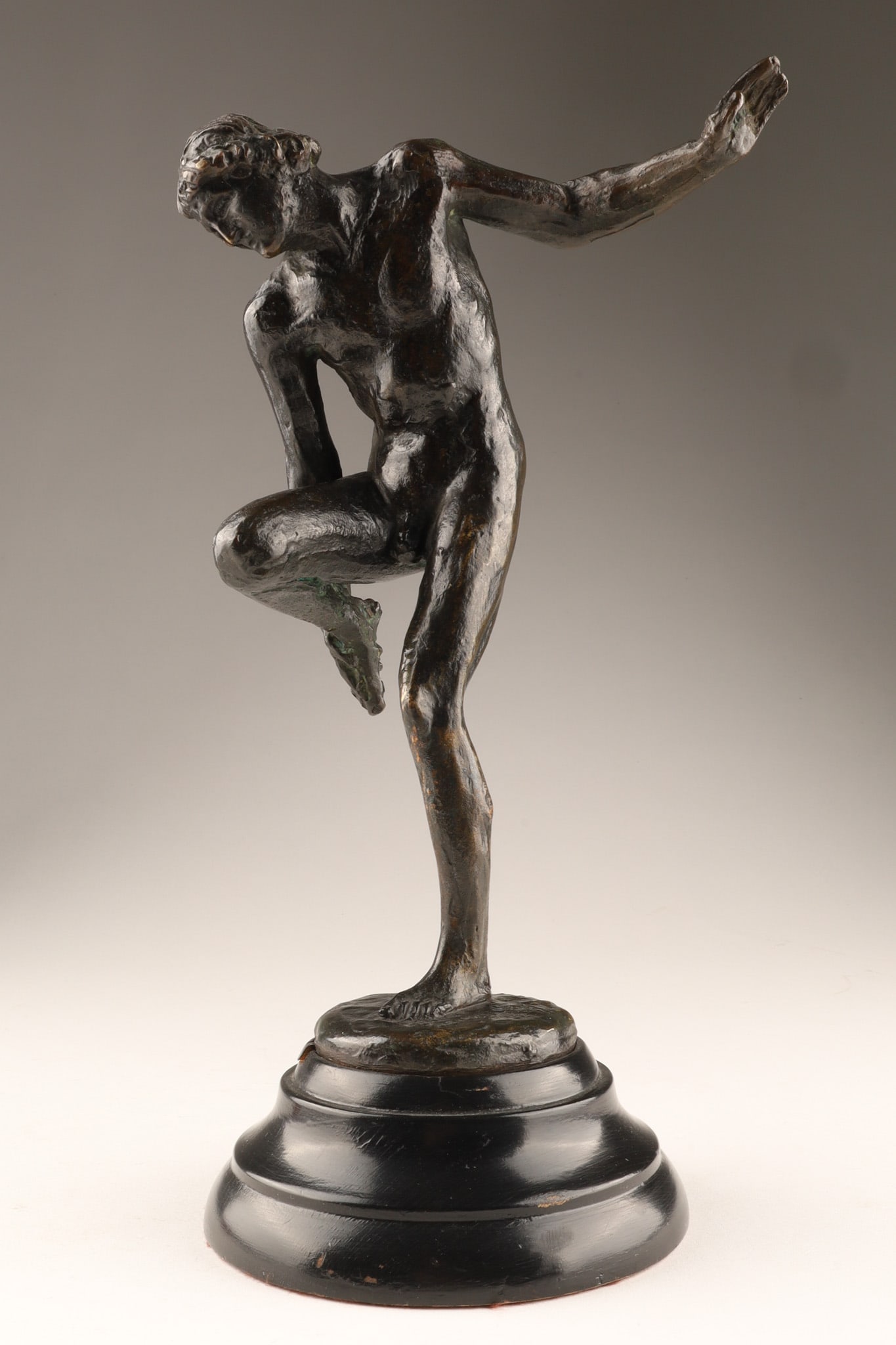 Signed Henri Hebert (Canadian, 1884-1950) 1919 Life is strewn with brambles and thorns, Roman Bronze: Henri Hebert (1884-1950), was an inaugural member of the Arts Club of Montreal (1912-1967). Two compositions entitled “La Vie est Parsemée de Ronce et D’Épines » exist. The first dated 1913, is