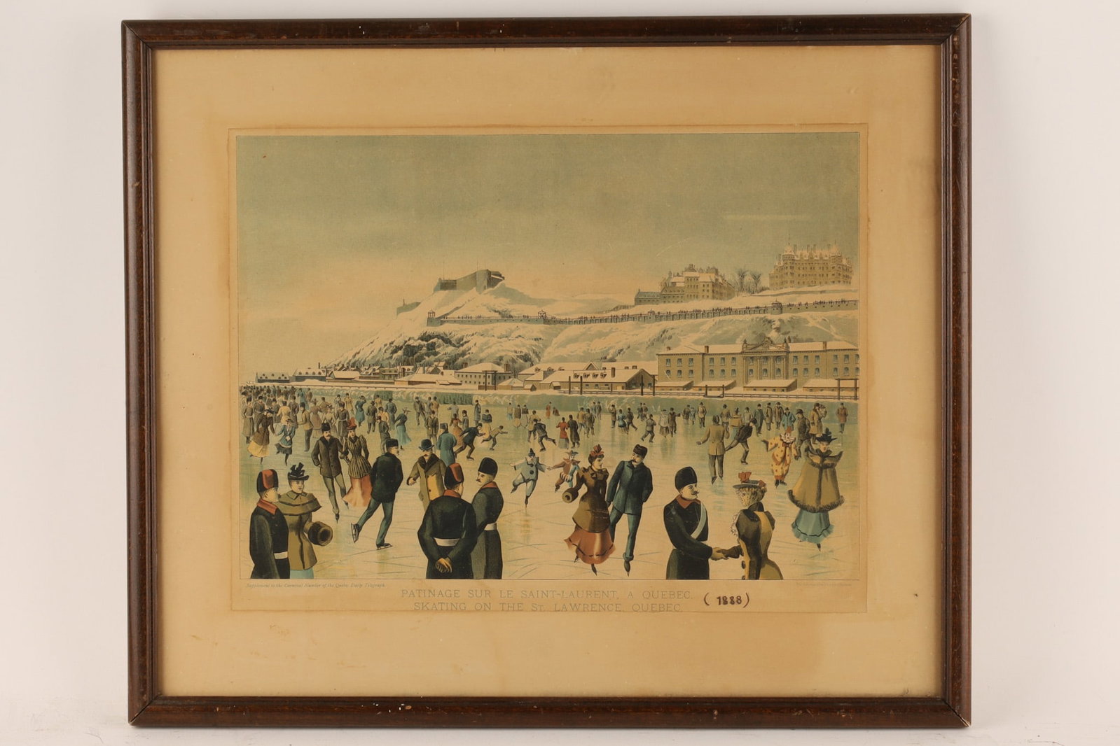 Antique Montreal Lithograph, Skating on the St. Lawrence in Quebec City (1 of 7)