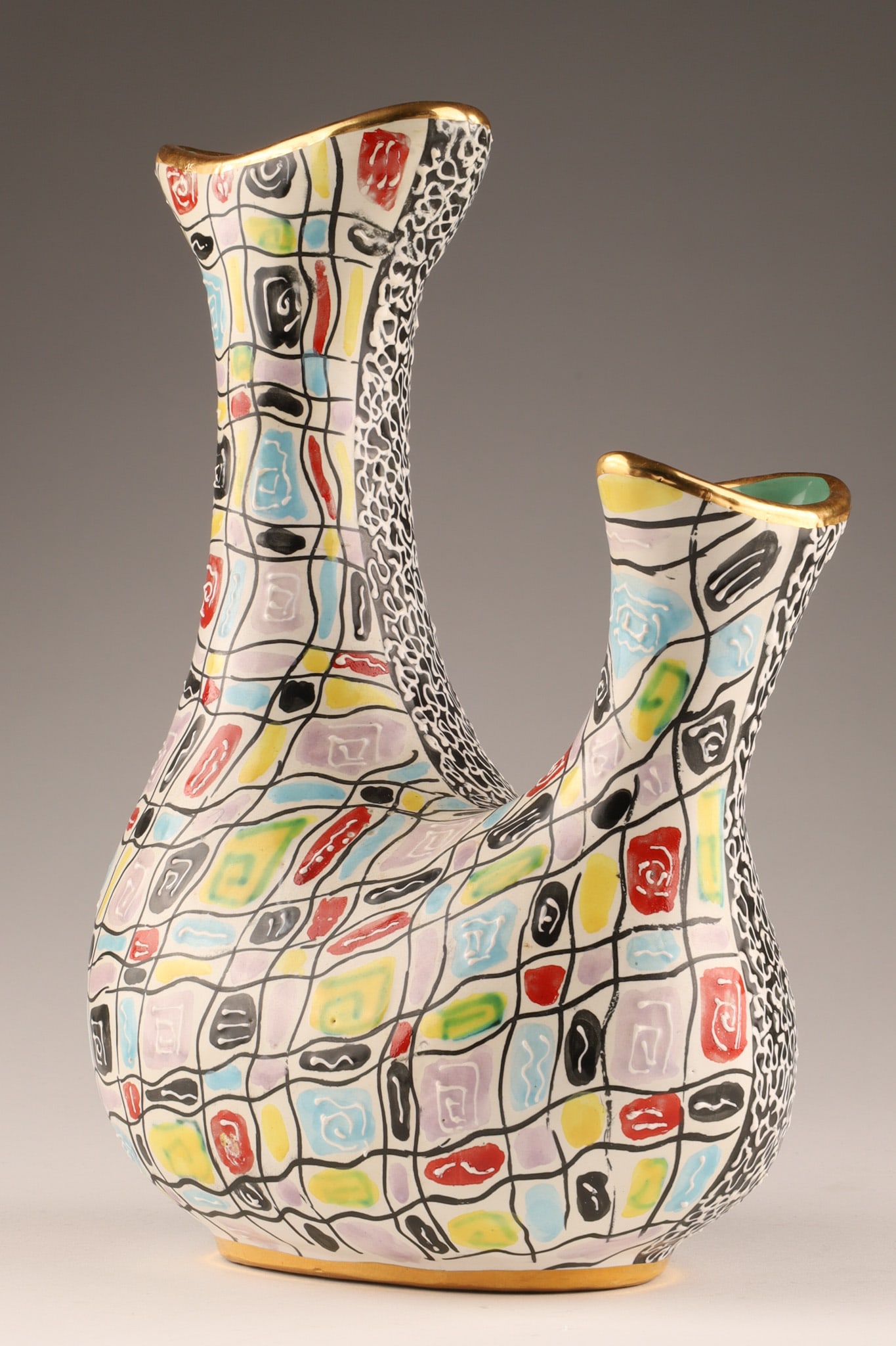 Volpi Deruta Mid Century Italian Abstract Ceramic Vase (1 of 6)