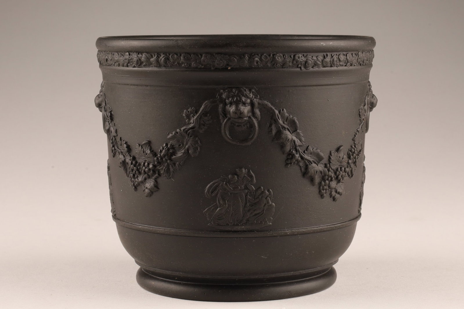 19th C Small Wedgwood Black Basalt Jardiniere (1 of 7)