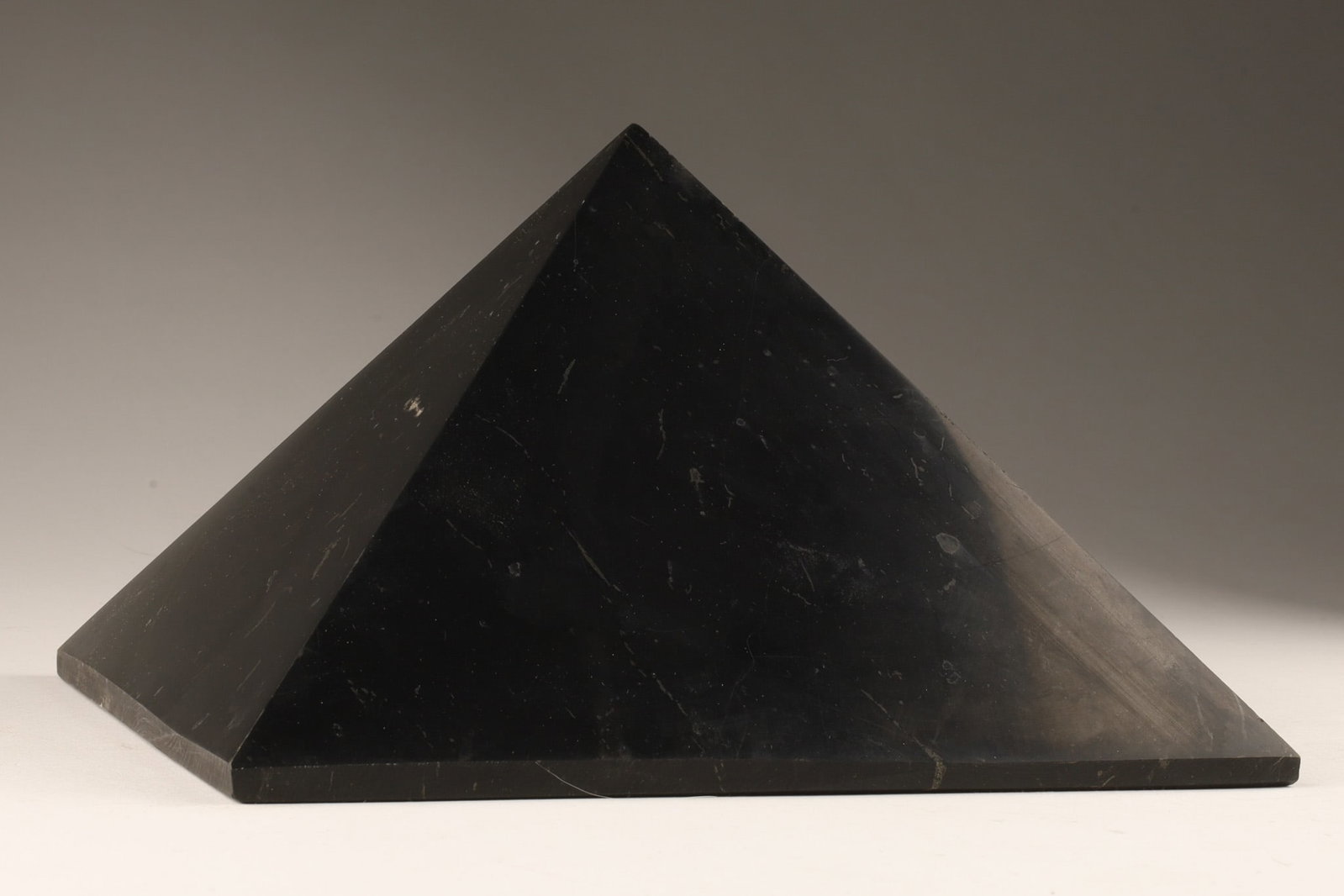 Black Shungite Polished Metaphysical Pyramid (1 of 7)