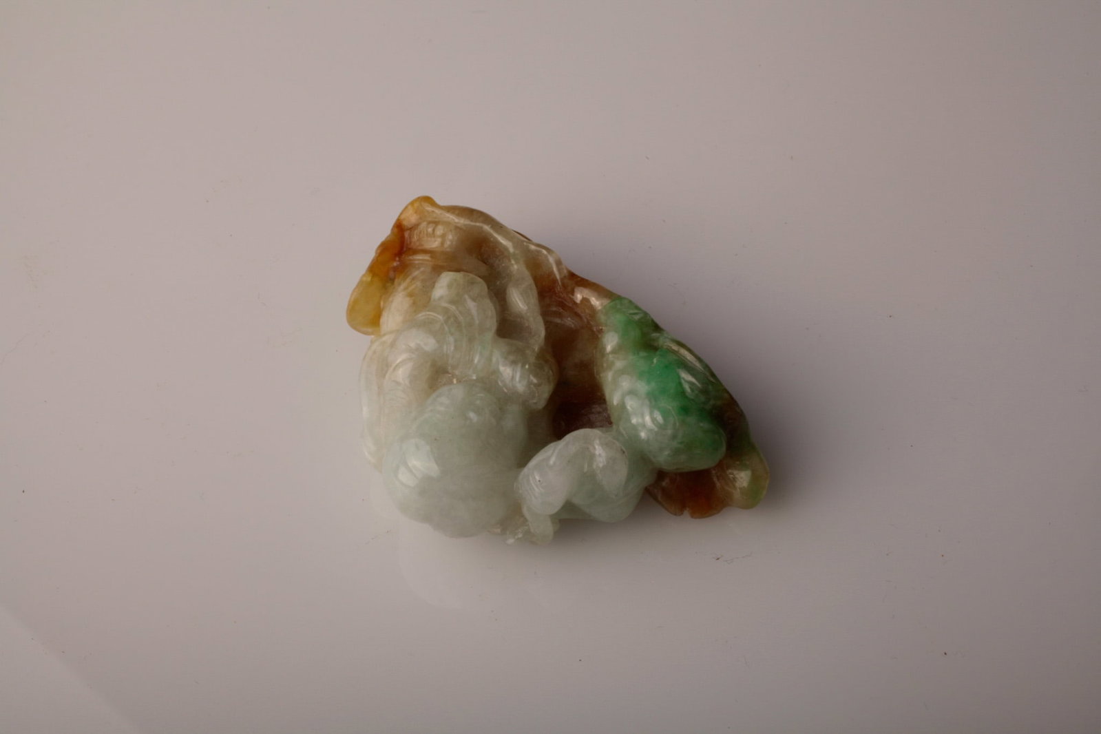 Chinese Tri-Color Jadeite Jade Liu Hai And Money Toad Carving (1 of 7)