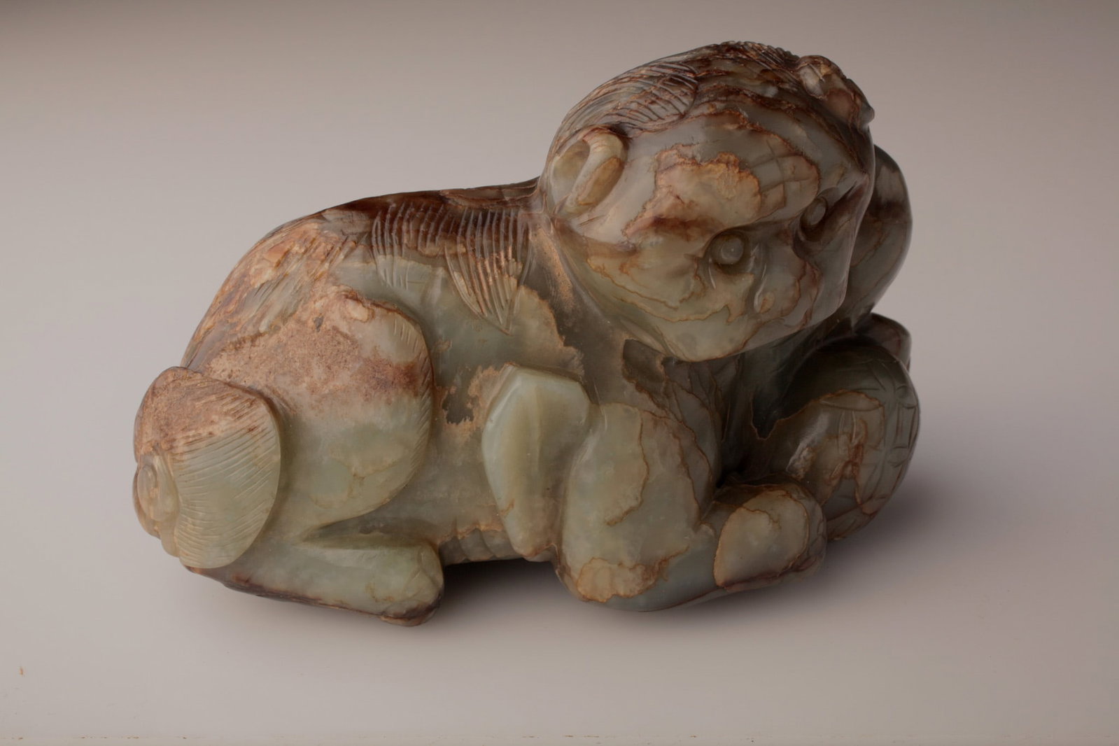 Antique Chinese Russet Jade Foo-Dog or Buddhist Lion (1 of 10)