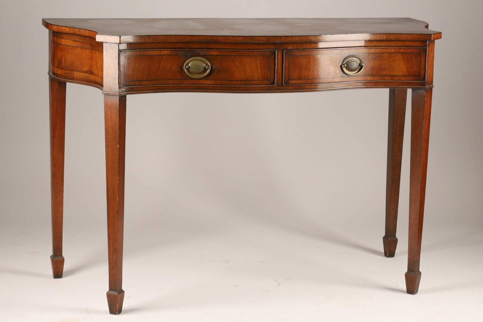 Antique Edwardian Mahogany Bow Front Console Table (1 of 7)