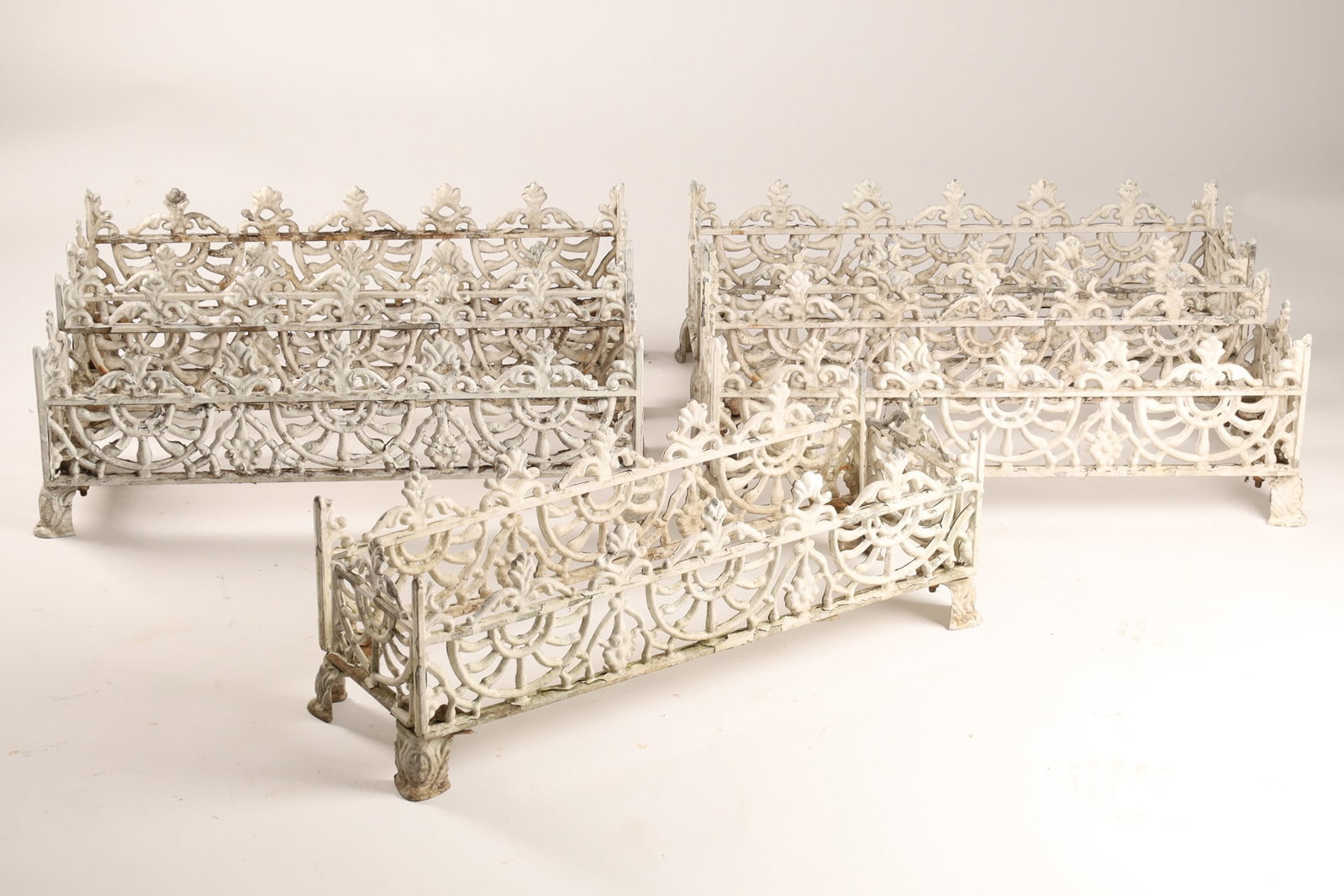 Victorian Antique Cast Iron Painted Patio Garden Planters (1 of 5)