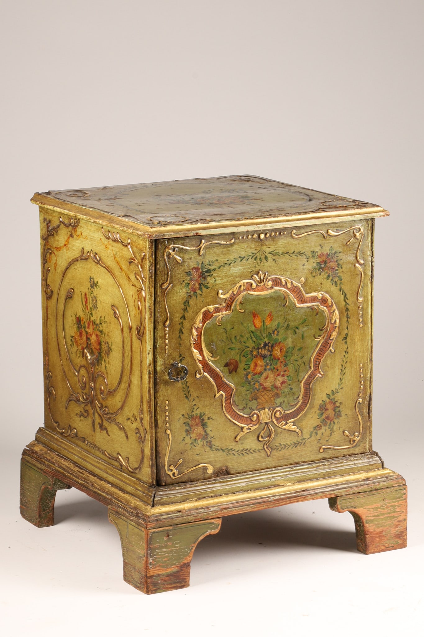 Antique Gilt and Painted Florentine Cabinet Side Table (1 of 8)