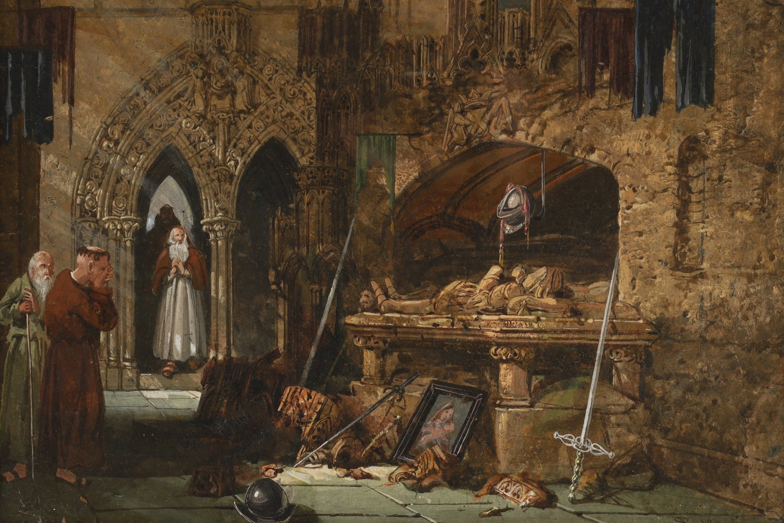 Samuel Rayner Melrose Abbey After the Desecration Watercolor 1875 (1 of 7)