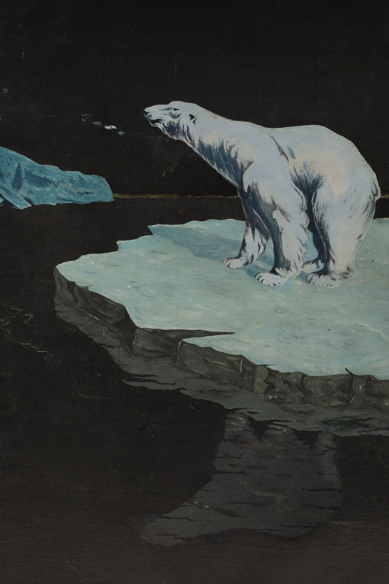 After Donald Baxter MacMillan Photograph, Oil Painting Polar Bear on drift ice, Arctic Scene (1 of 5)