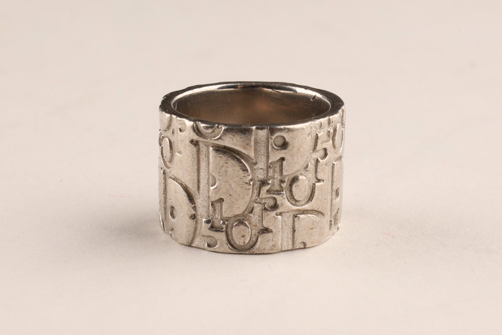 Christian Dior Sterling DIOR Logo Trotter Spellout Monogram Band Ring (1 of 5)