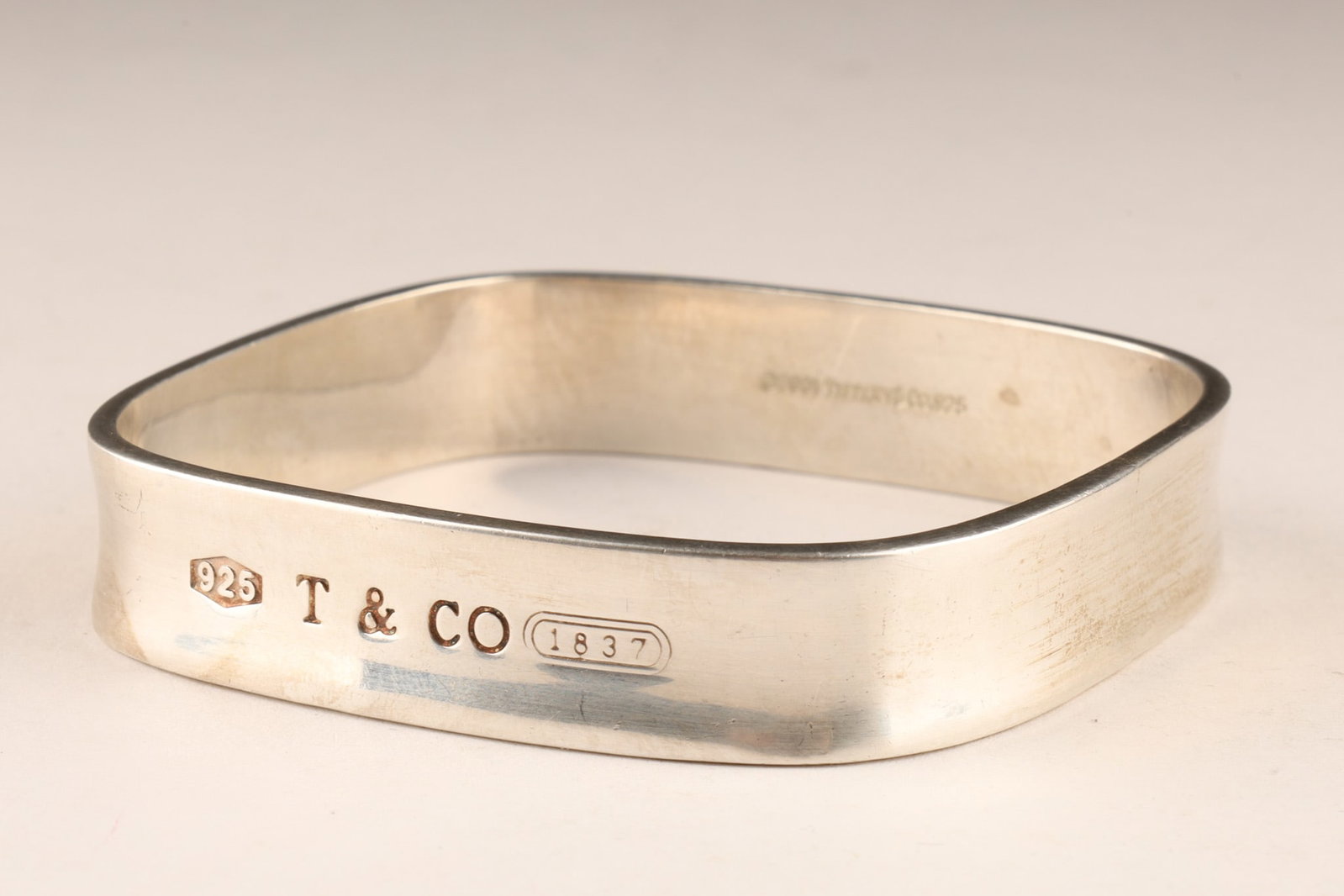 Tiffany and Co. 1837 Sterling Silver Square Bangle Bracelet (1 of 5)