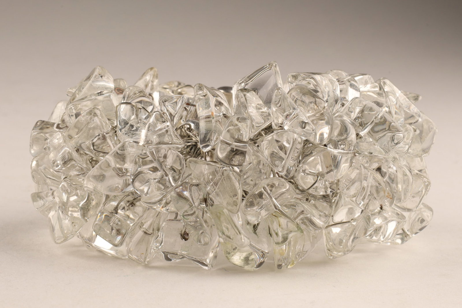 Biomorphic Shaped Polished Crystal Stone and Sterling Bracelet (1 of 7)