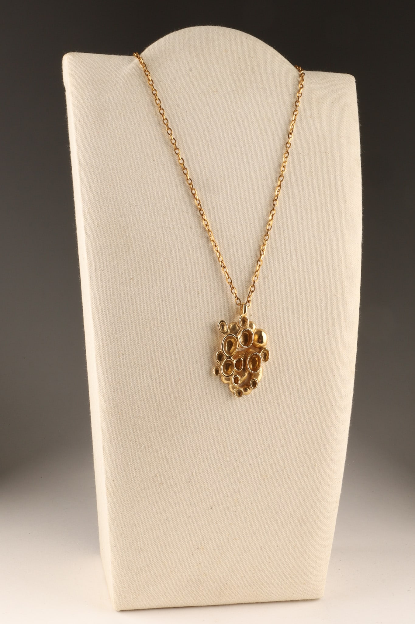 Robert Larin Brutalist Gold-Plated Pendant Necklace (1 of 6)