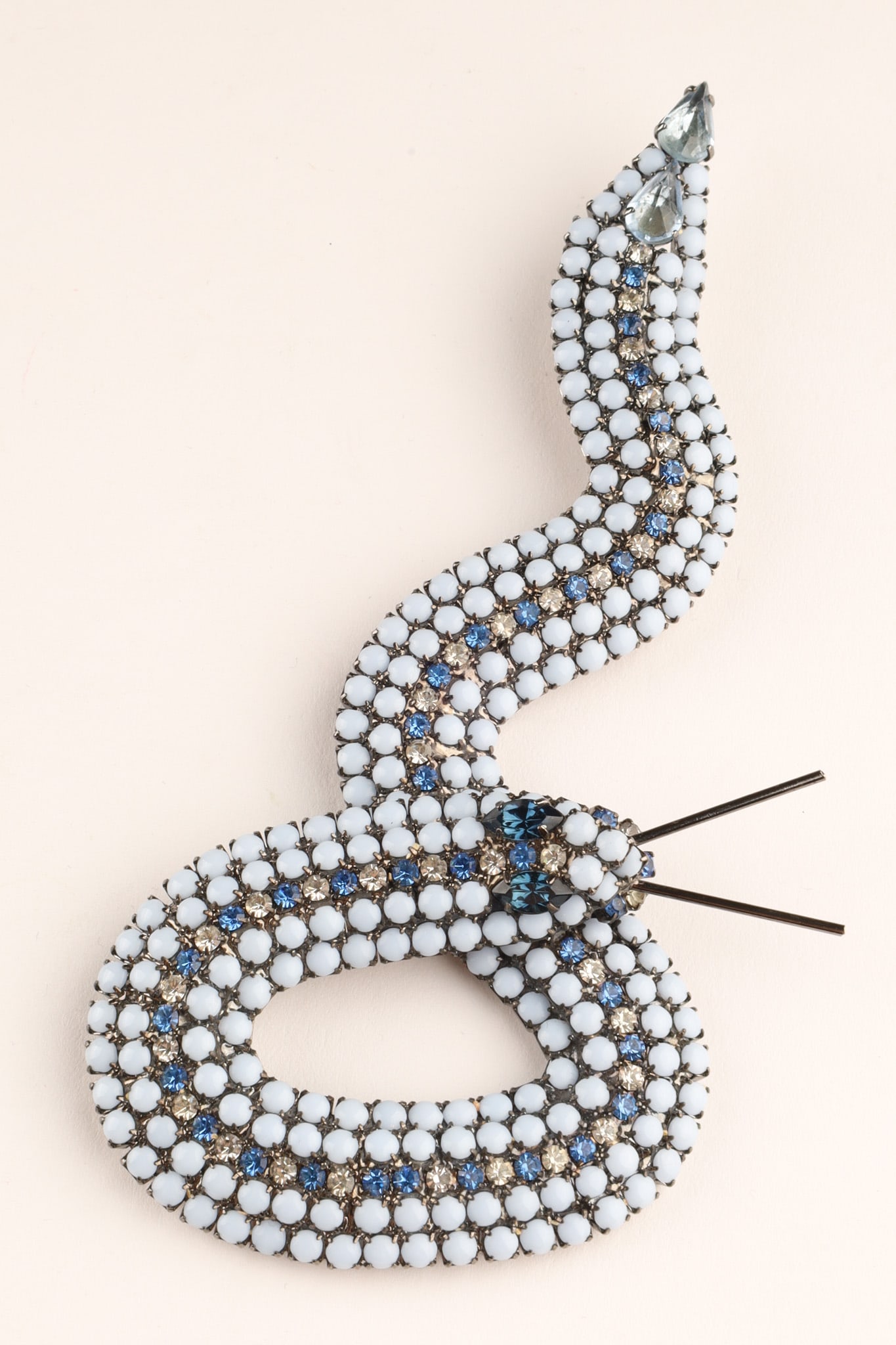 Vintage Signed Kenneth Jay Lane Rhinestone Snake Brooch (1 of 6)