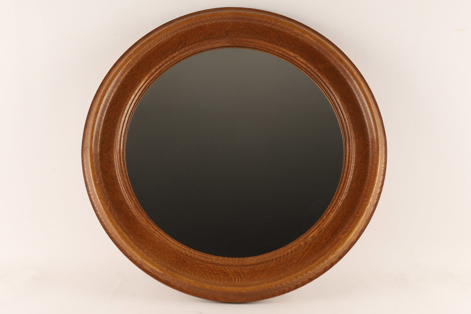 Deknudt Belgian Mid Century Modern Oak Round Mirror (1 of 4)