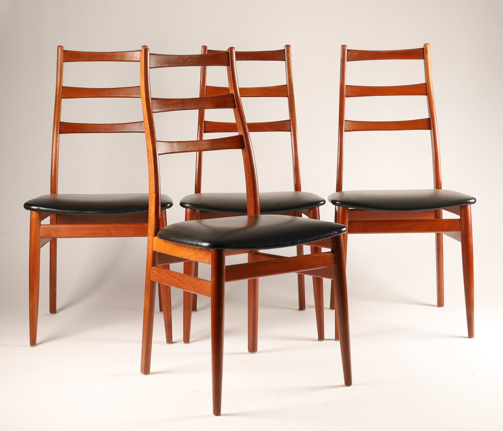 Set 4 1960s MCM Danish Modern Teak Ladderback Dining Chairs (1 of 8)