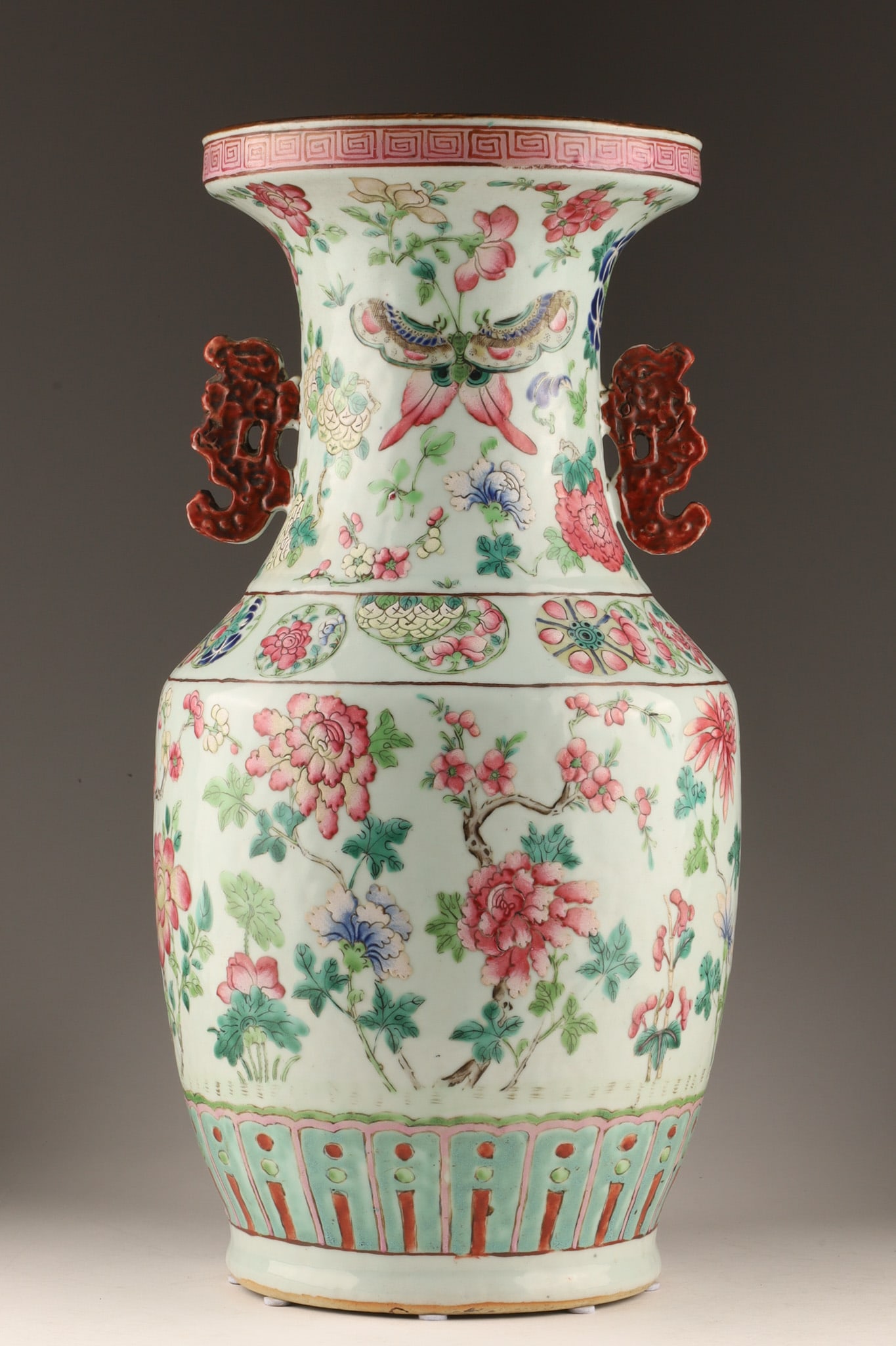 Chinese Famille Rose Porcelain Vase, Floral and Butterfly Motif (1 of 11)