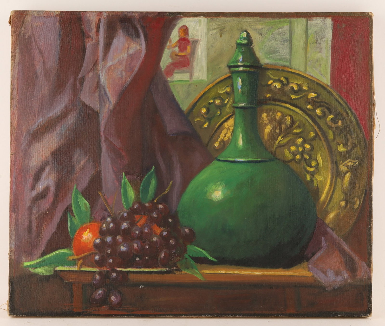 Estelle Creed (Australian, early 20th C) Mid Century Still Life Oil Painting with Self Portrait (1 of 9)