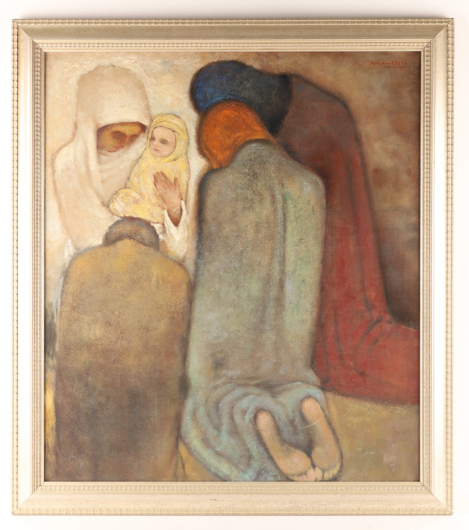 Paul van Eiden (Early 20th C) Oil on Canvas Figural Grouping (1 of 6)