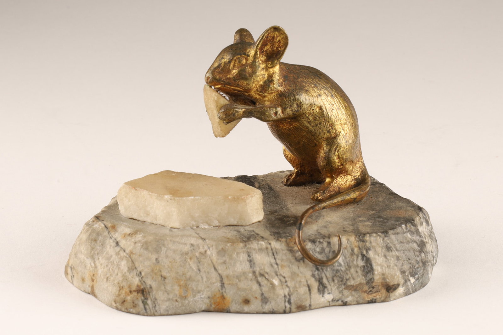 Austrian Vienna Mouse with Cheese on Marble Base, Early 20th Century (1 of 8)