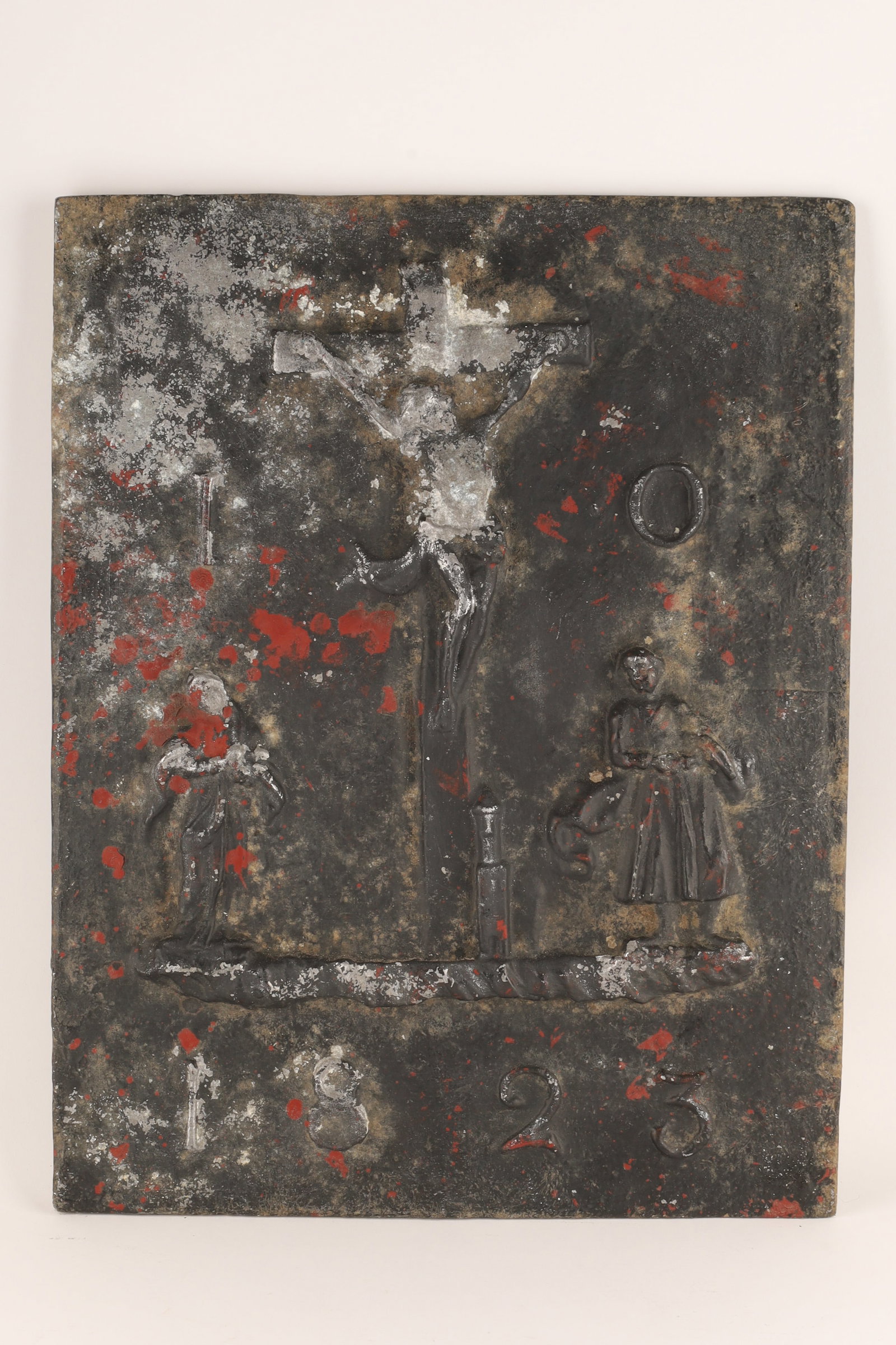 1823 Cast Iron Crucifixion Devotional Plaque French or Belgian School, dated 10 / 1823 (1 of 8)