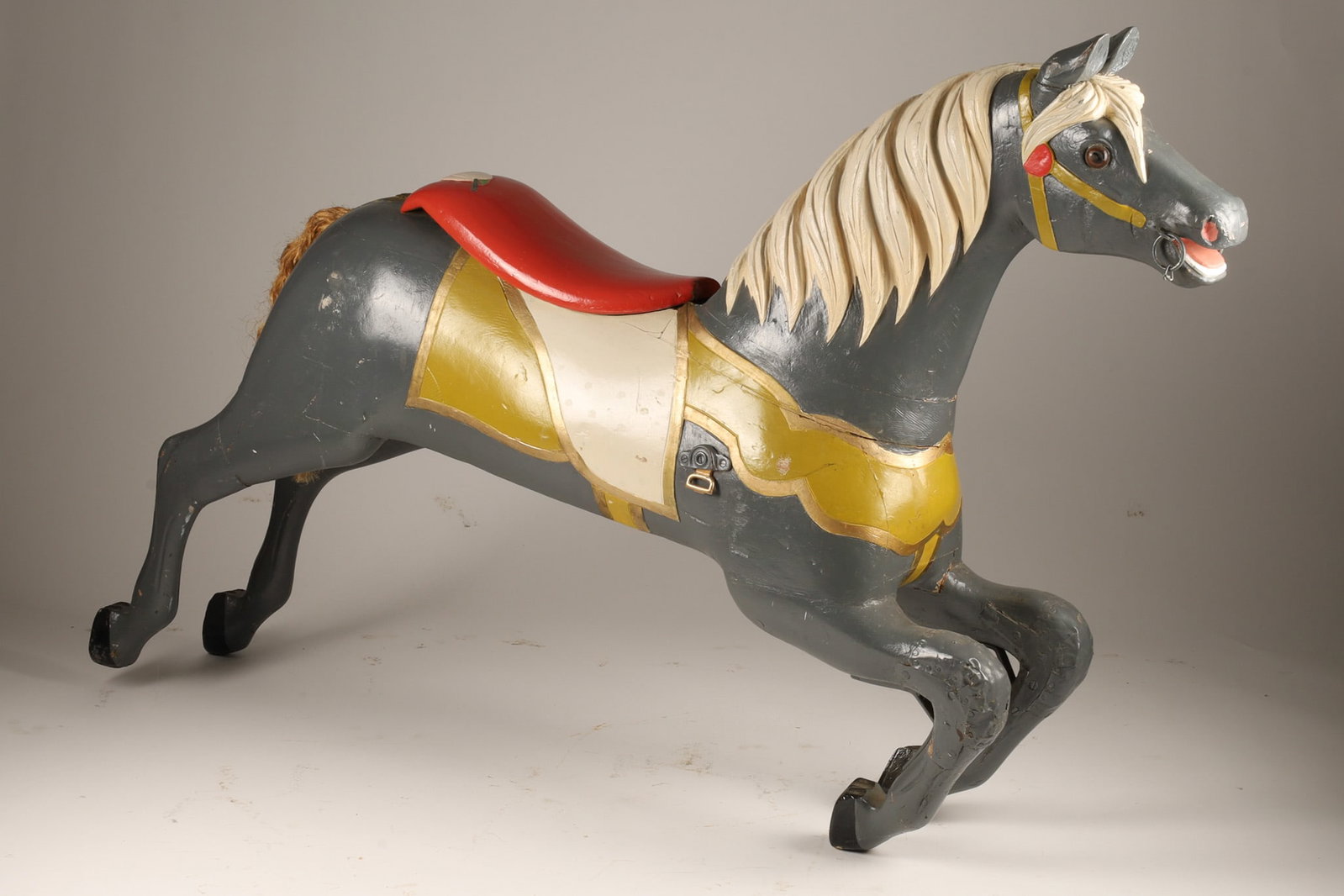 Antique Grey Painted Carousel Horse C. 1900 (1 of 10)