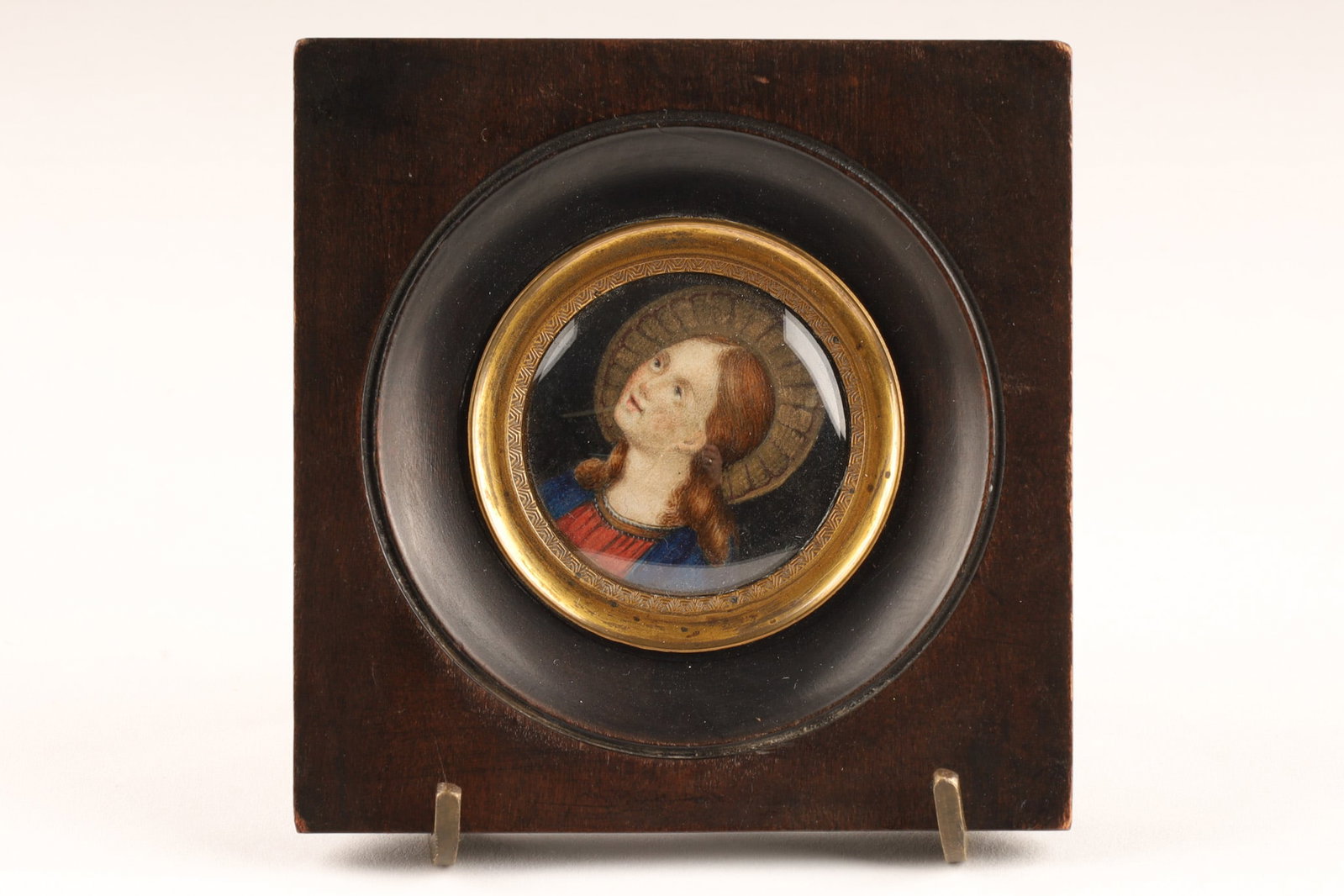 Italian School, 19th C., Miniature Portrait Painting Renaissance Madonna (1 of 9)