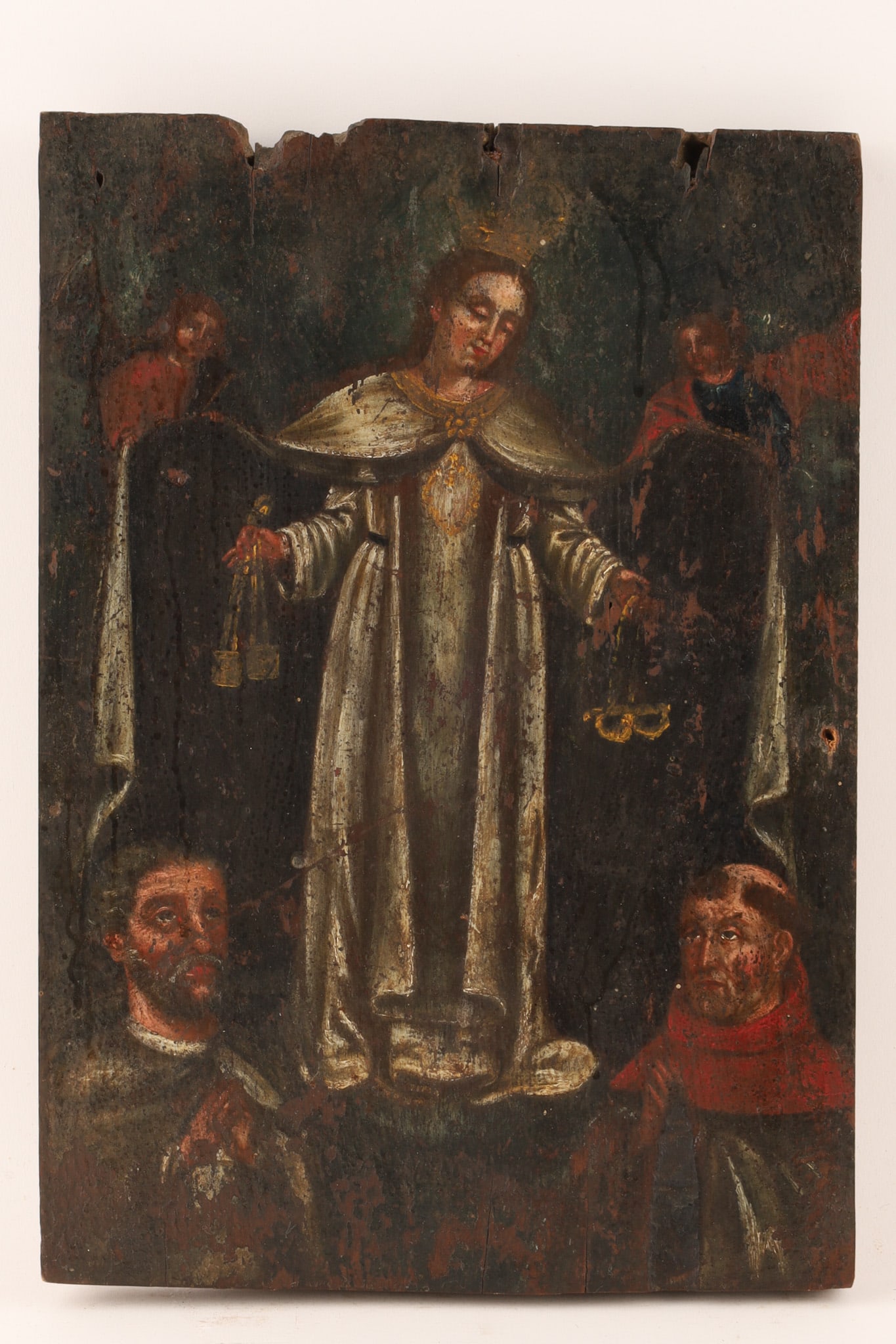 Spanish Colonial Cusco School Devotional Icon, Virreinal /Virgin Mary Painting (1 of 8)
