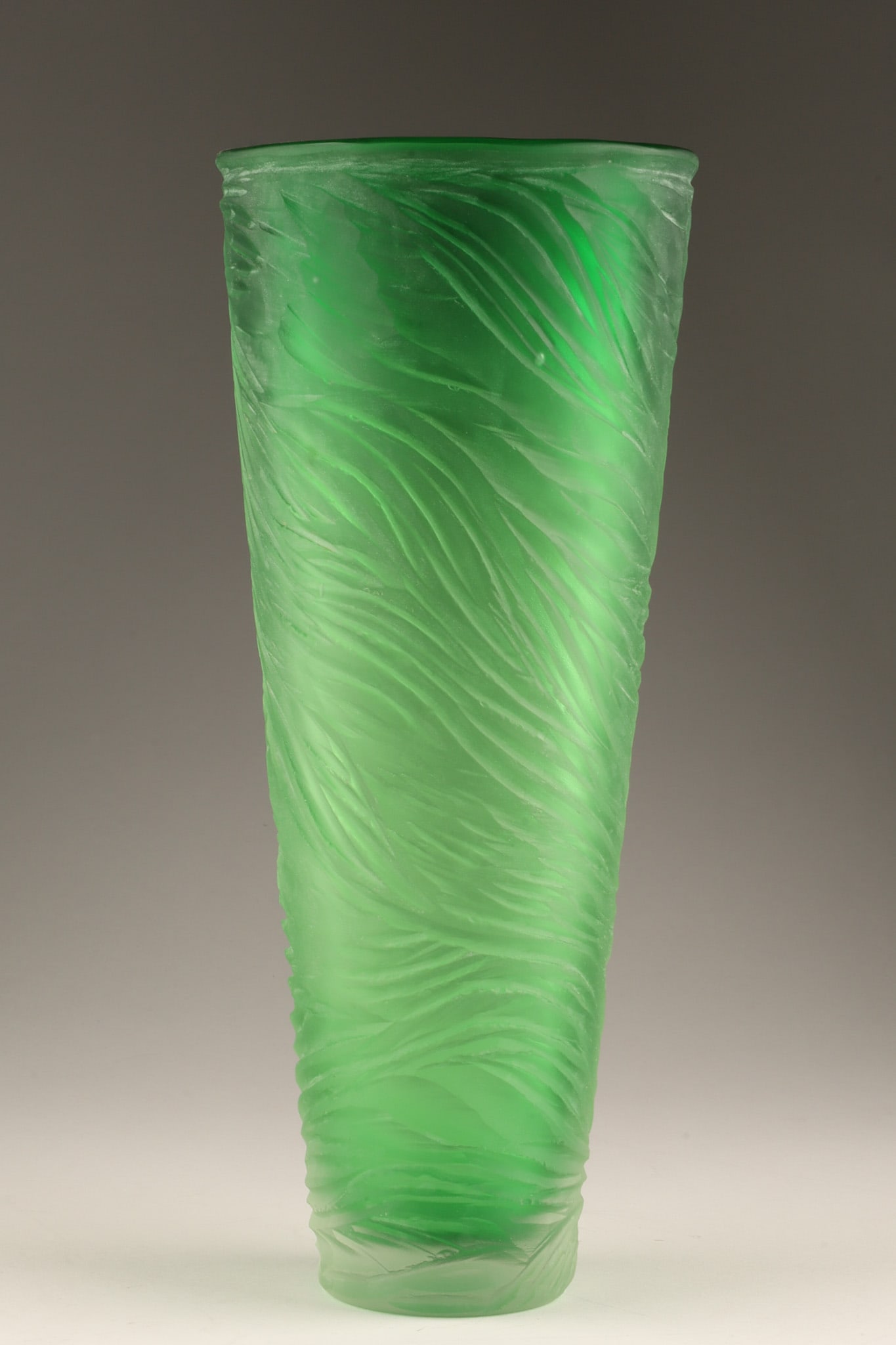 Brad Copping (Canadian, b. 1961) Blown Textured Studio Art Glass Vase, Green (1 of 7)