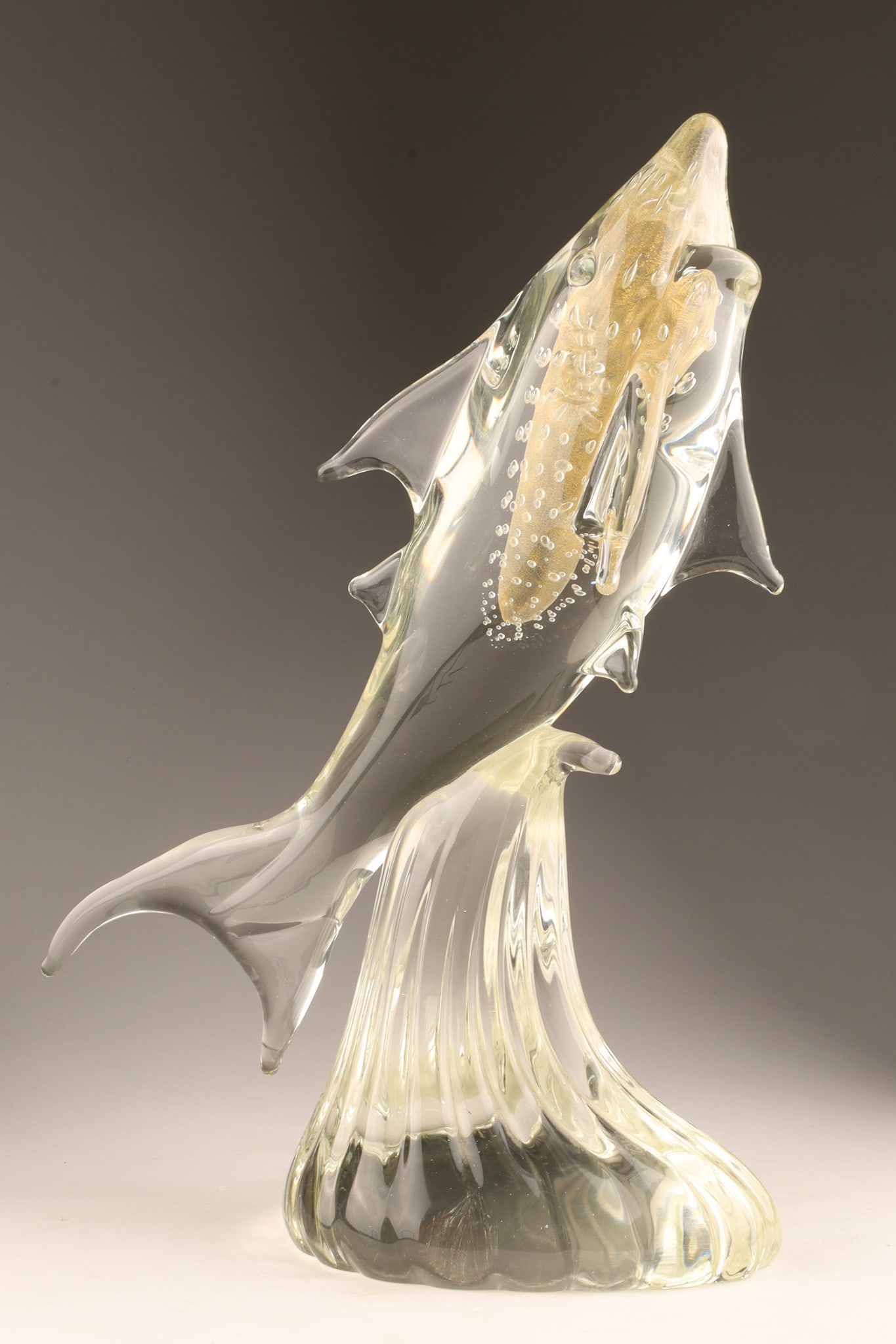 Murano Glass Sculpture Shark Riding a Wave Attrib. Roberto Camozzo (1 of 8)