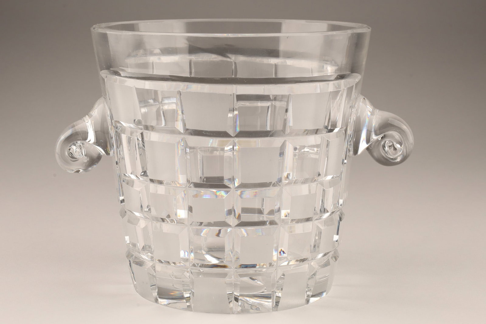 MCM Cut Crystal Ice Bucket with Handles, Geometric Pattern (1 of 6)