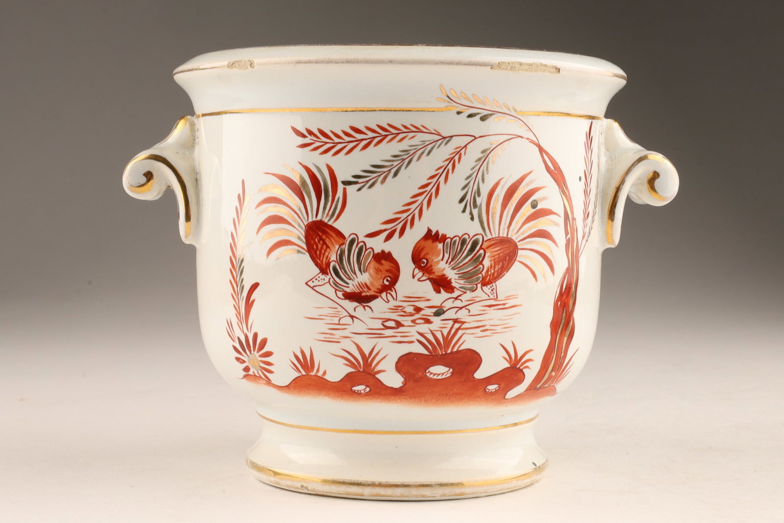 Italian Mid-Century Italica ARS Cachepot, Red Rooster Pattern (1 of 7)
