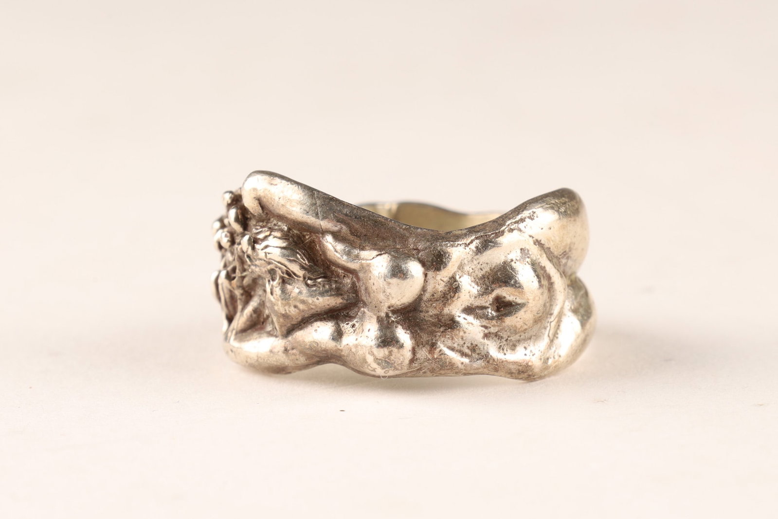 Art Nouveau Style Sterling Silver Nude Figure Ring (1 of 7)