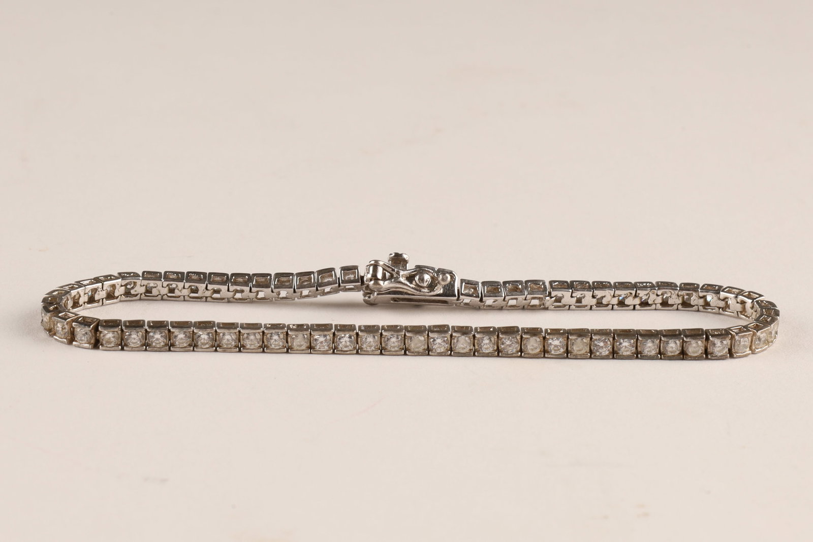 925 Sterling Silver and Clear Quartz Tennis Bracelet (1 of 6)