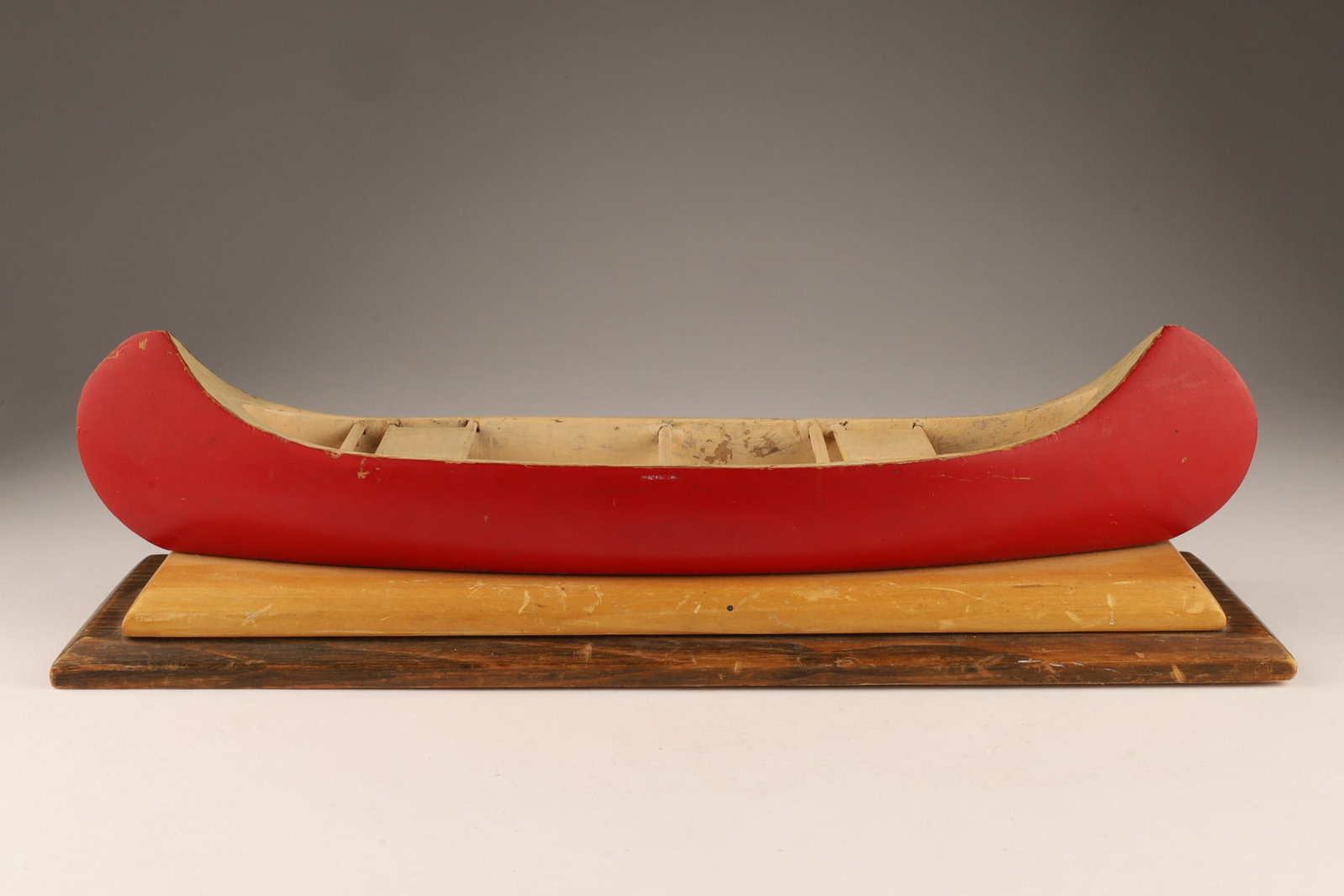 Folk Art Wooden Canoe Model from New Brunswick, C. 1930 (1 of 6)
